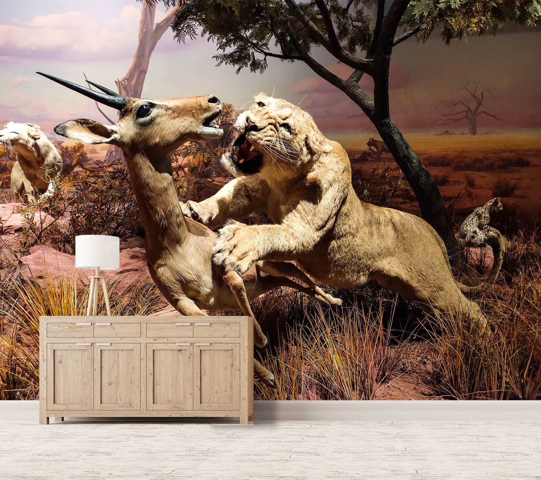 3D Lion Prey 423 Wall Murals