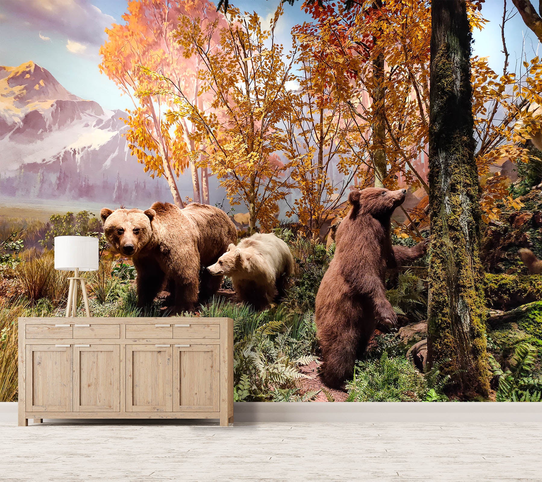 3D Violent Bear 424 Wall Murals