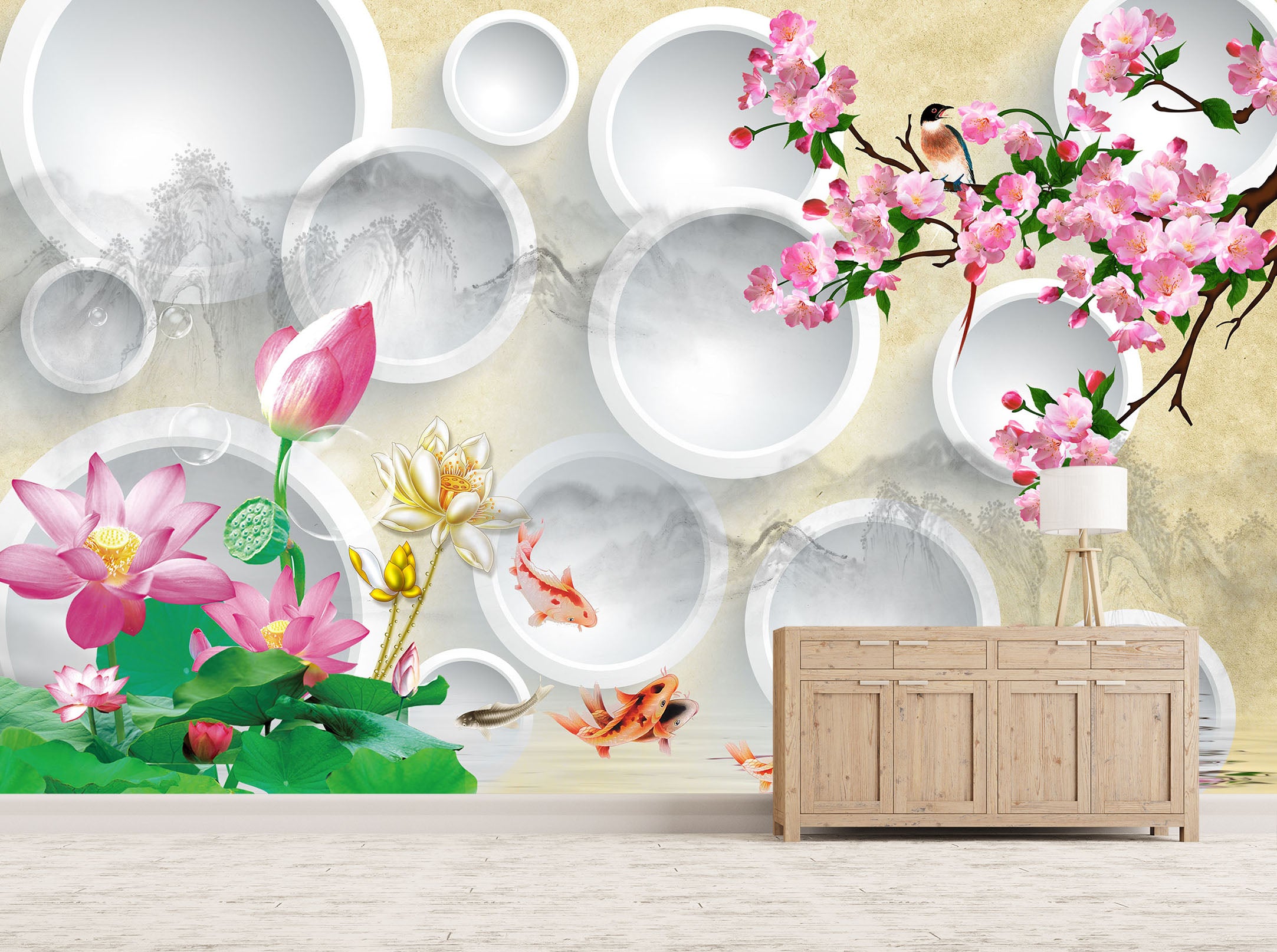 3D Safflower 1635 Wall Murals