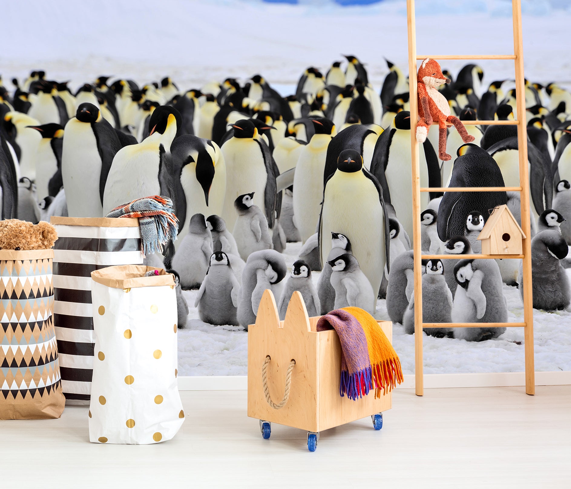 3D Penguin Flock 181 Wall Murals