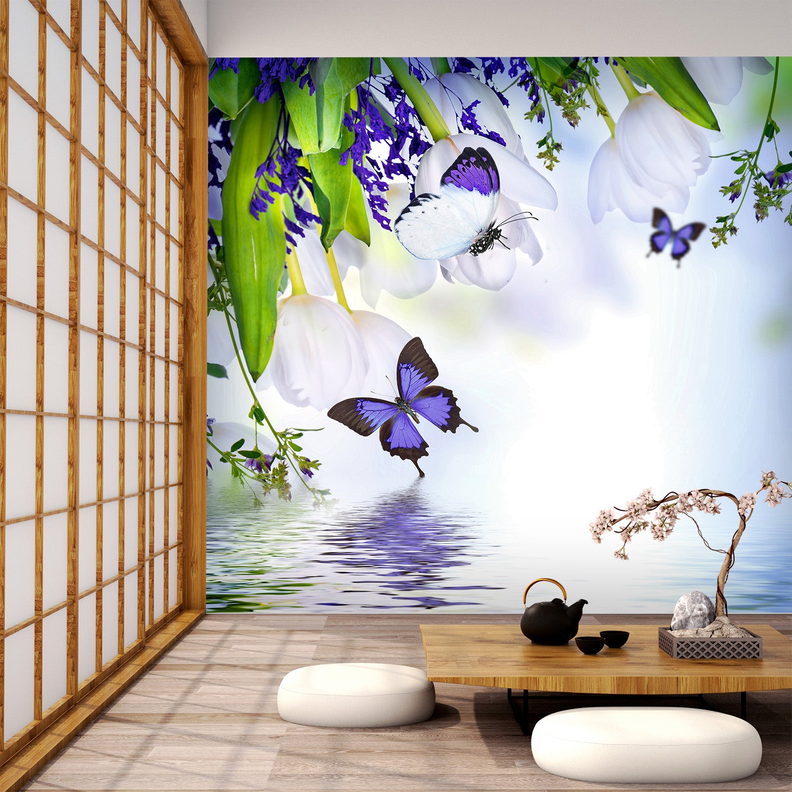 3D Purple Butterfly 391 Wall Murals