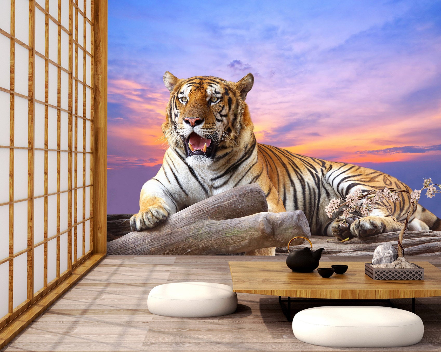 3D Tiger Cloud 219 Wall Murals