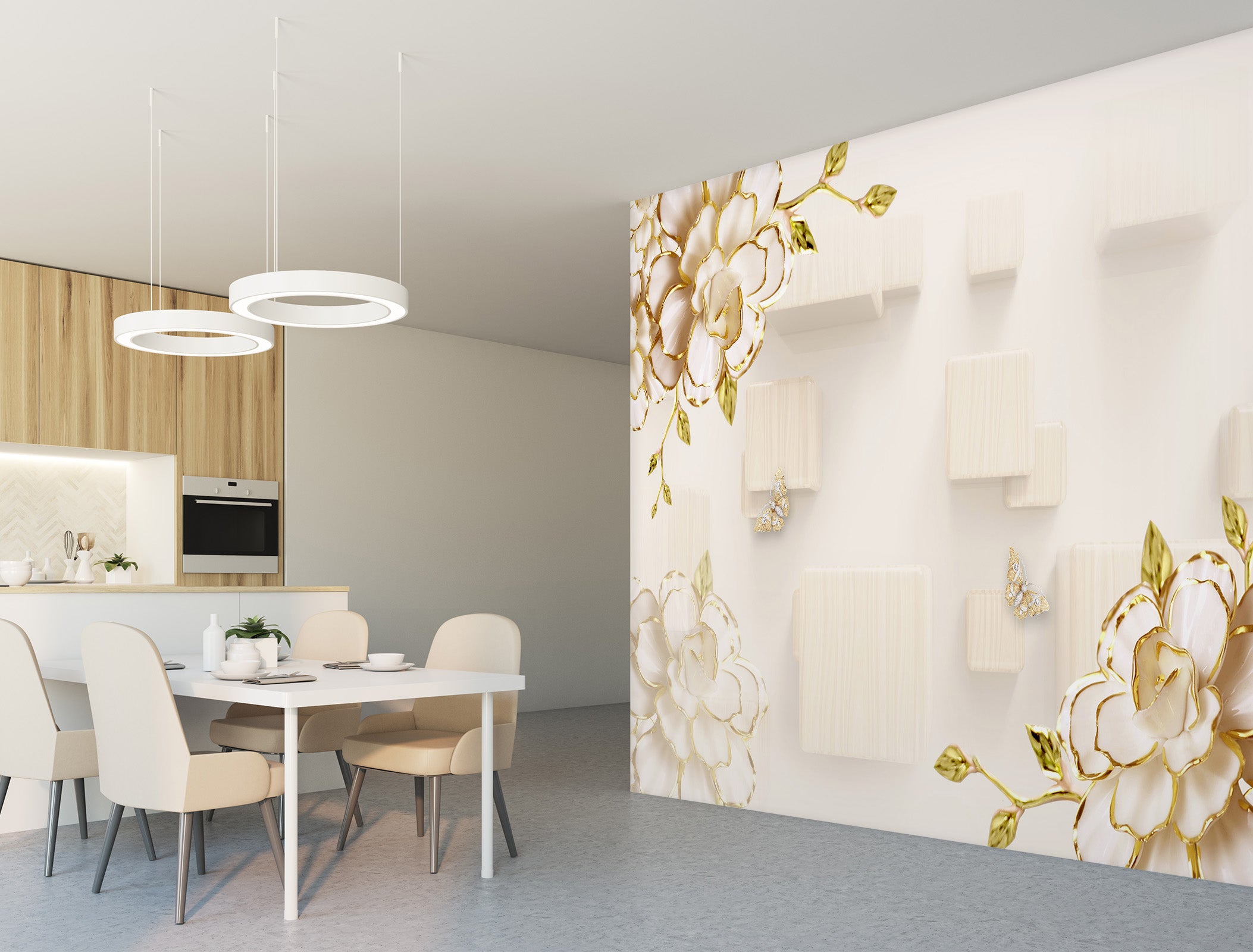 3D Flower Pattern 1604 Wall Murals