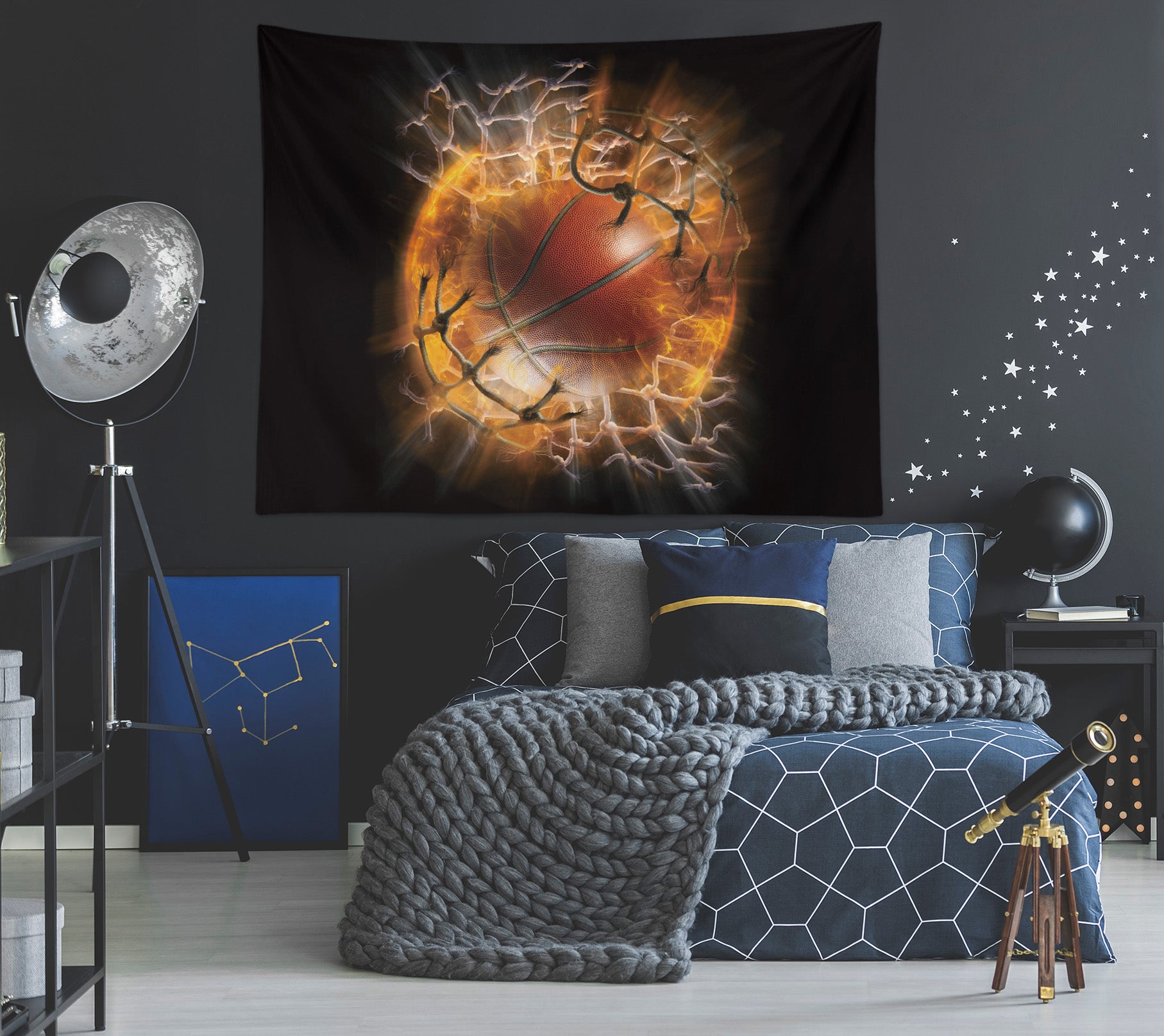 3D Basketball Hot Art 1014 Tom Wood Tapestry Hanging Cloth Hang