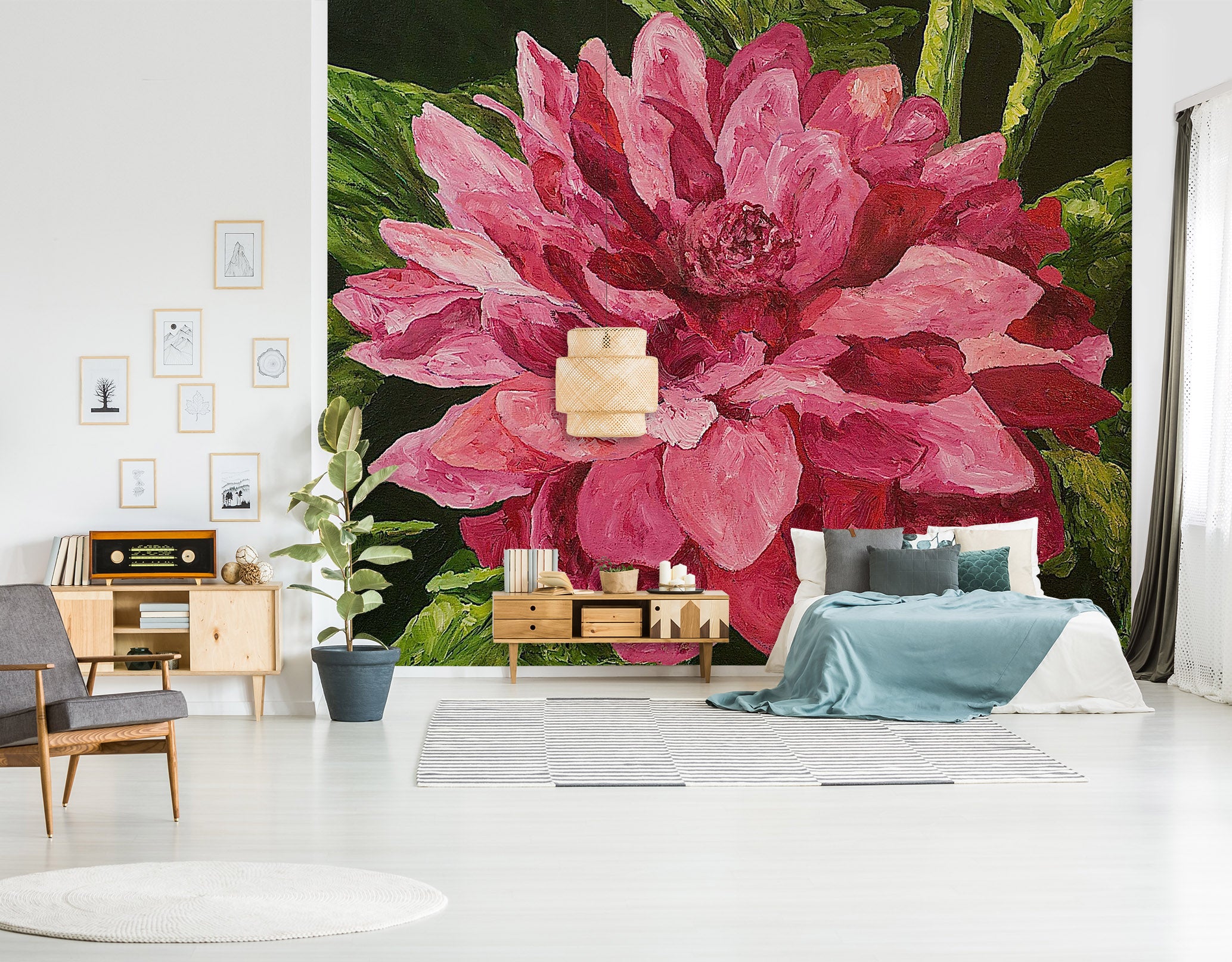 3D Painted Flowers 164 Allan P. Friedlander Wall Mural Wall Murals