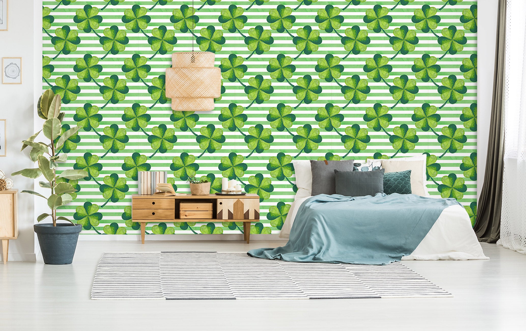 3D Four Leaf Clover 1732 Wall Murals