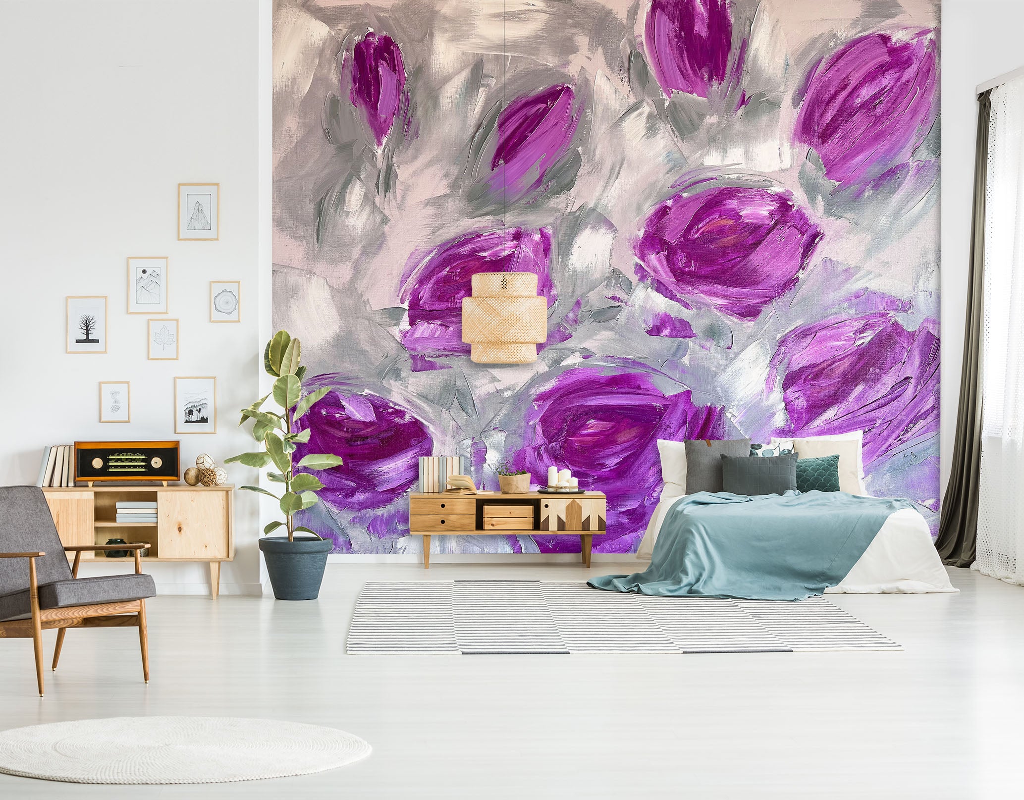 3D Purple Rose 2624 Skromova Marina Wall Mural Wall Murals