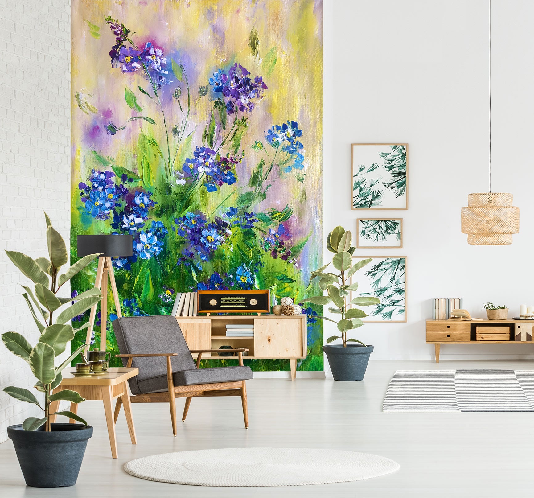 3D Blue Wildflowers 173 Skromova Marina Wall Mural Wall Murals