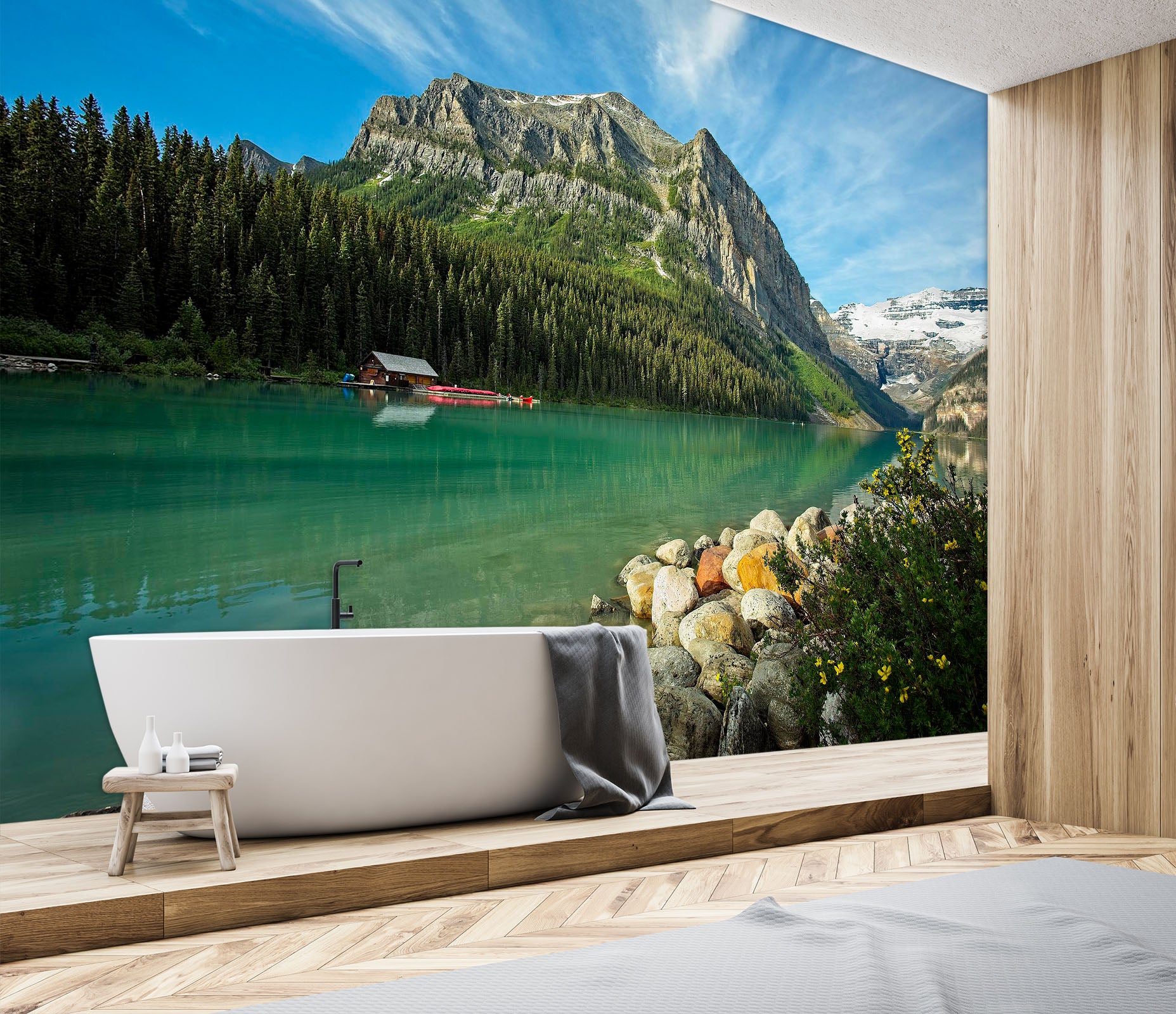 3D Lake Wildflowers 114 Kathy Barefield Wall Mural Wall Murals