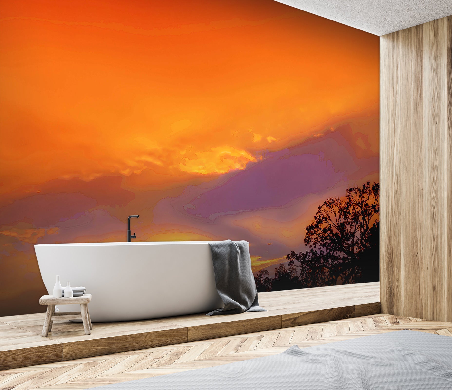 3D Sunset Sky 9199 Alius Herb Wall Mural Wall Murals