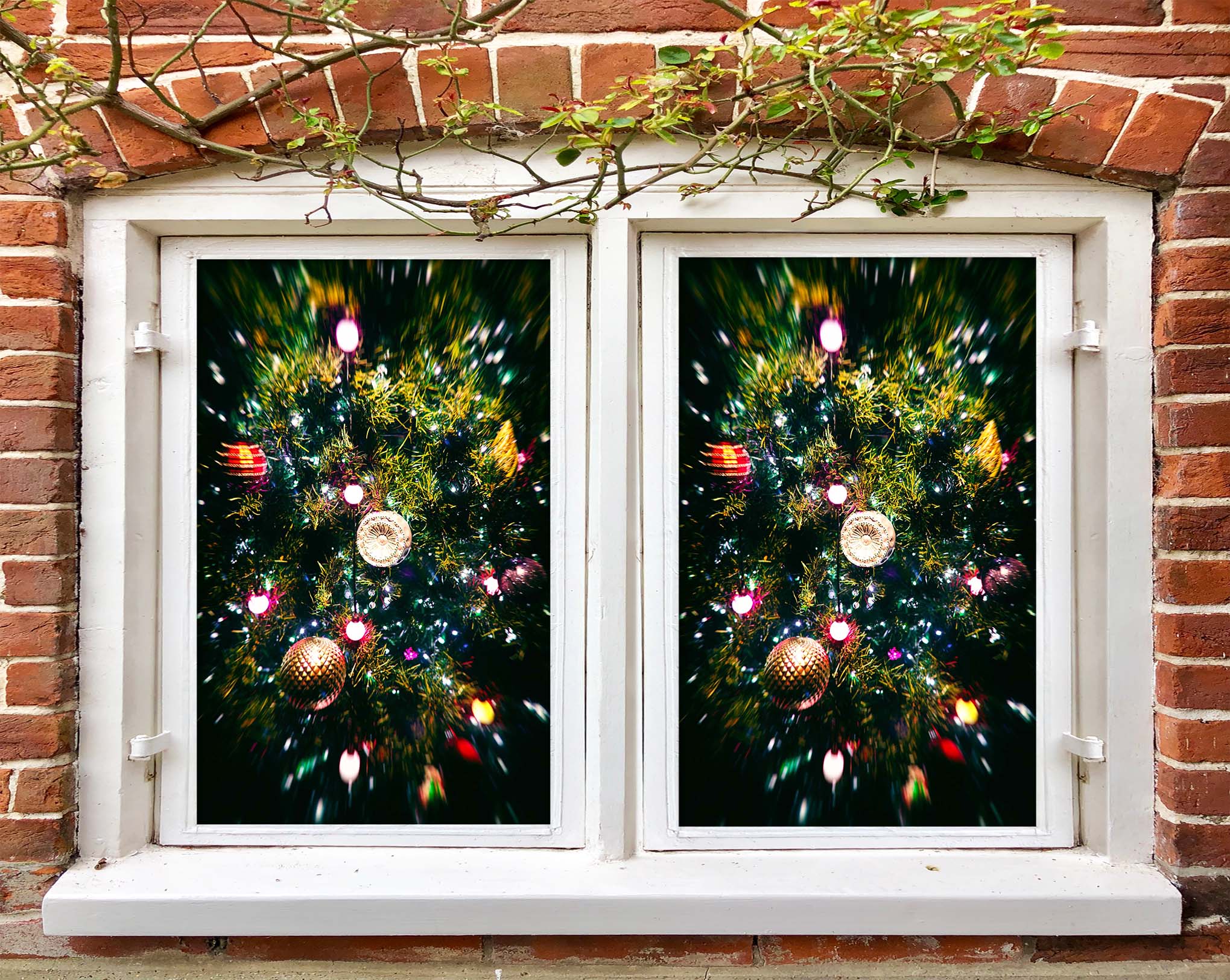 3D Christmas Tree 30122 Christmas Window Film Print Sticker Cling Stained Glass Xmas