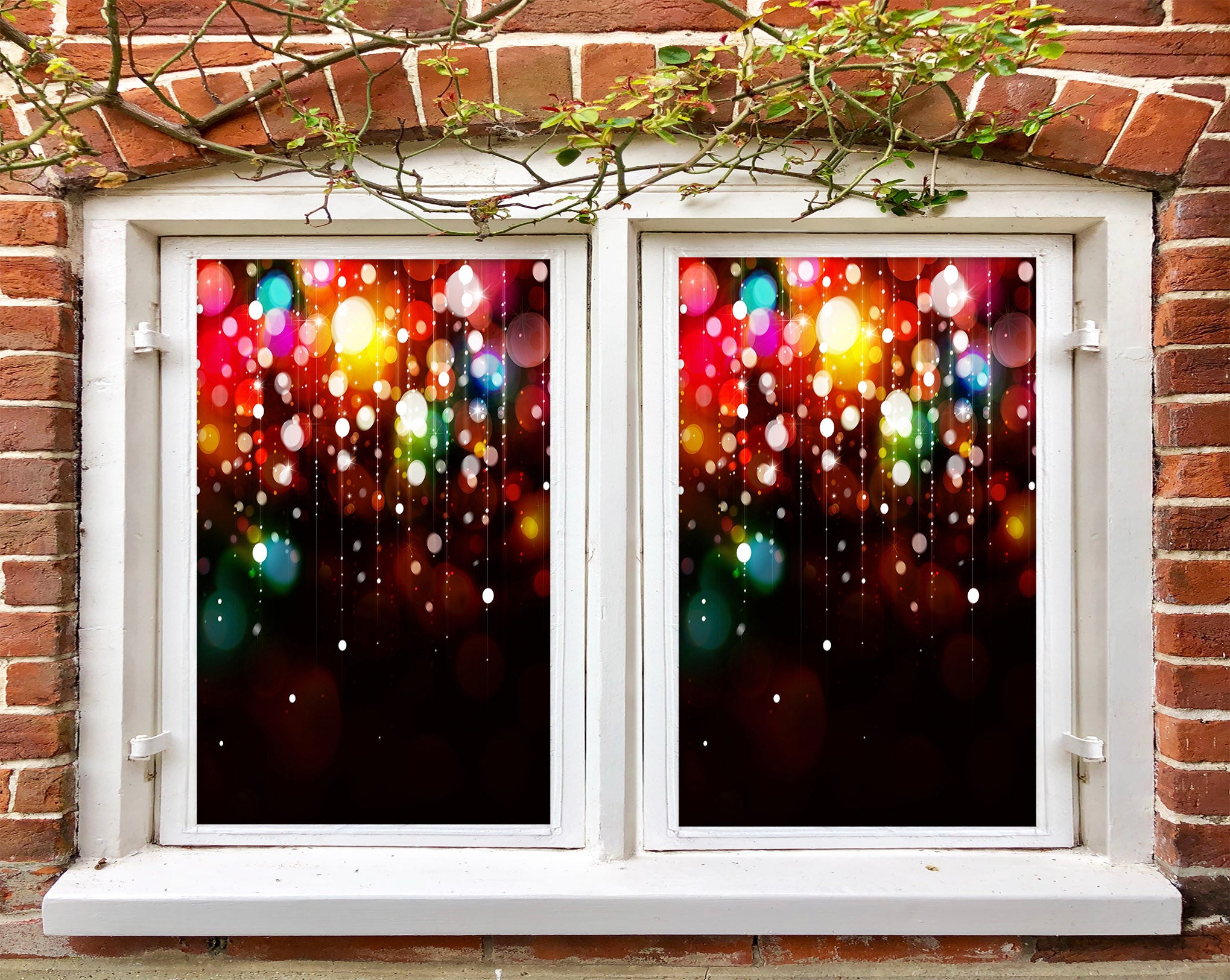 3D Color Aperture 31014 Christmas Window Film Print Sticker Cling Stained Glass Xmas