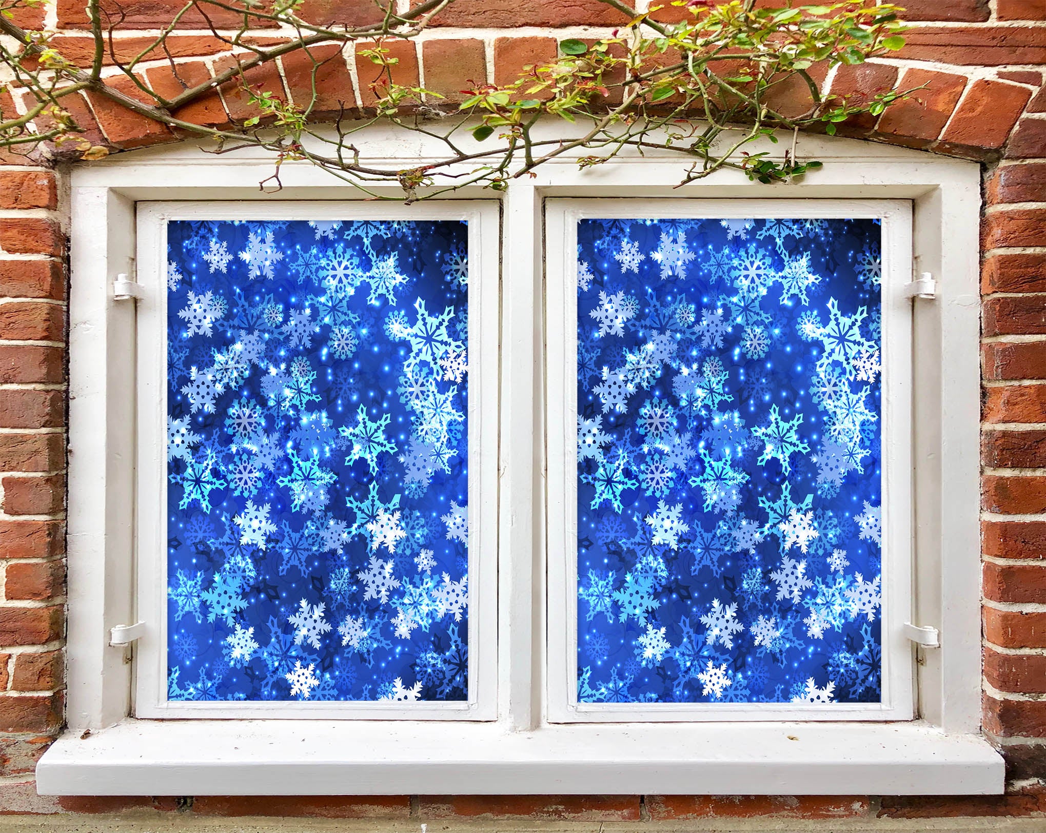 3D Snowflake 31044 Christmas Window Film Print Sticker Cling Stained Glass Xmas