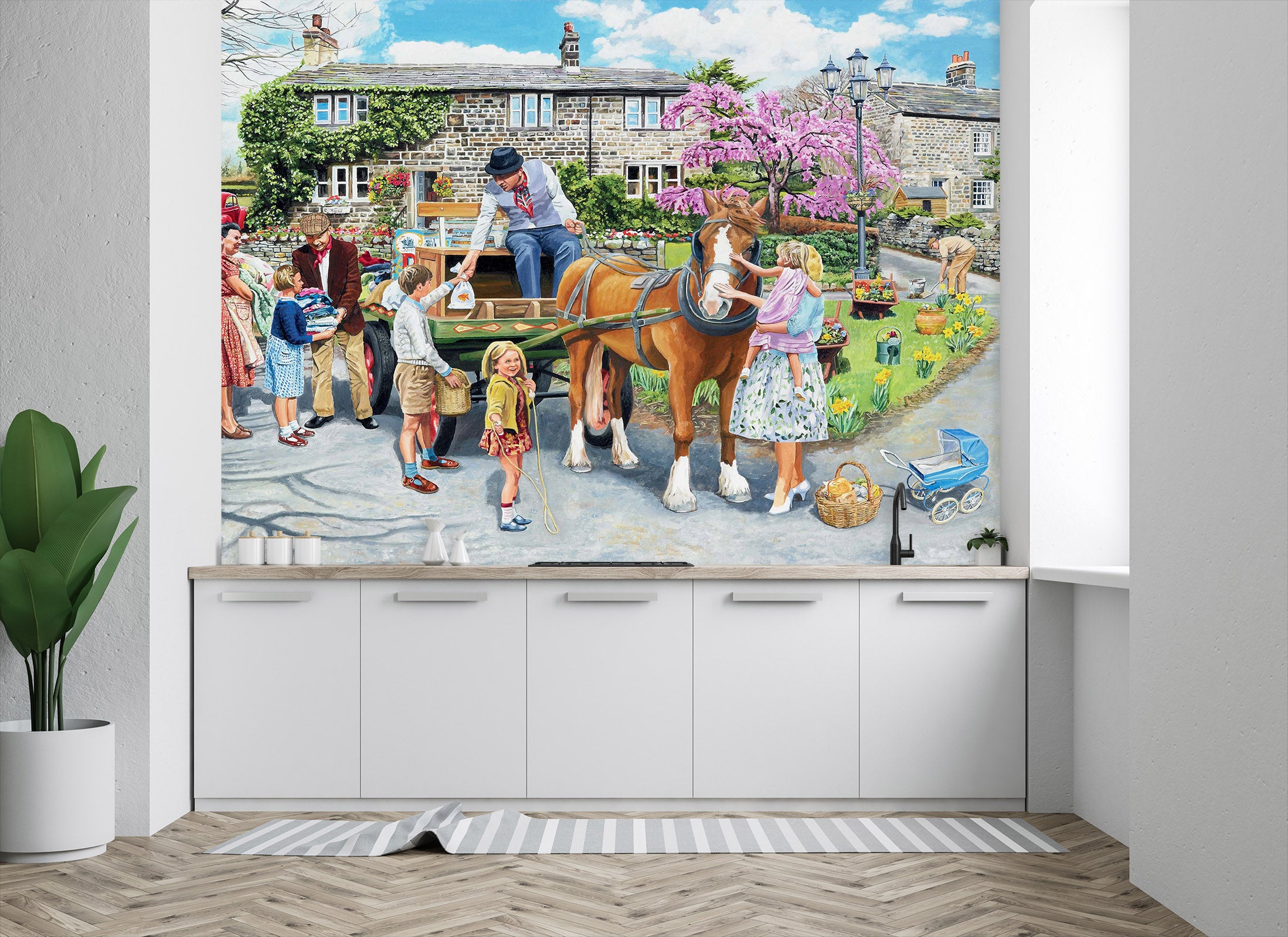 3D Petting The Horse 1044 Trevor Mitchell Wall Mural Wall Murals