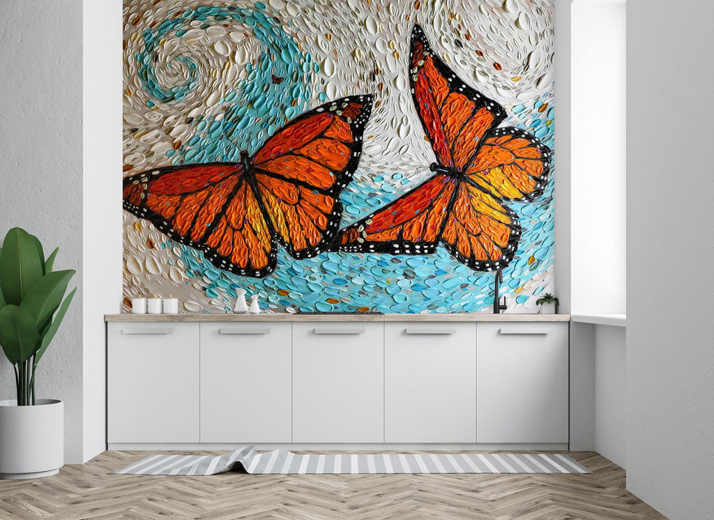 1421 Butterfly Wall | Murals Tollefson 3D Shell Wallpaper Mural Dena AJ Wall