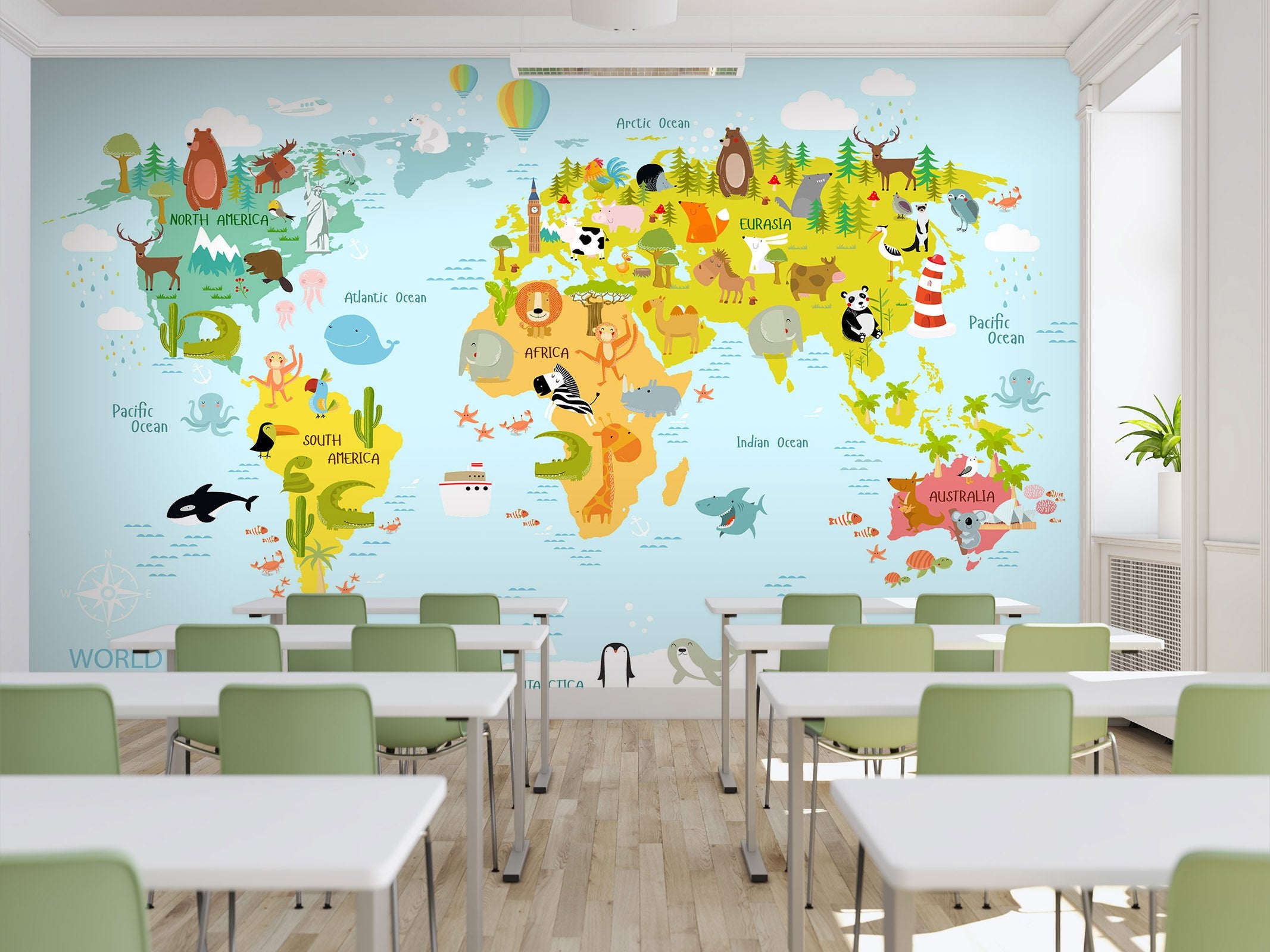 3D Animal Map 188 Wall Murals Wallpaper AJ Wallpaper 2 