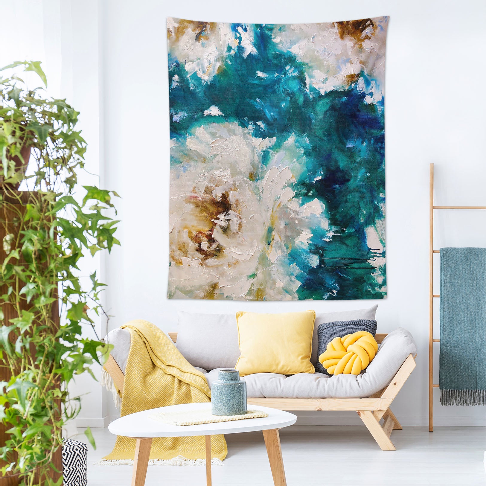 3D Blue White 3703 Skromova Marina Tapestry Hanging Cloth Hang