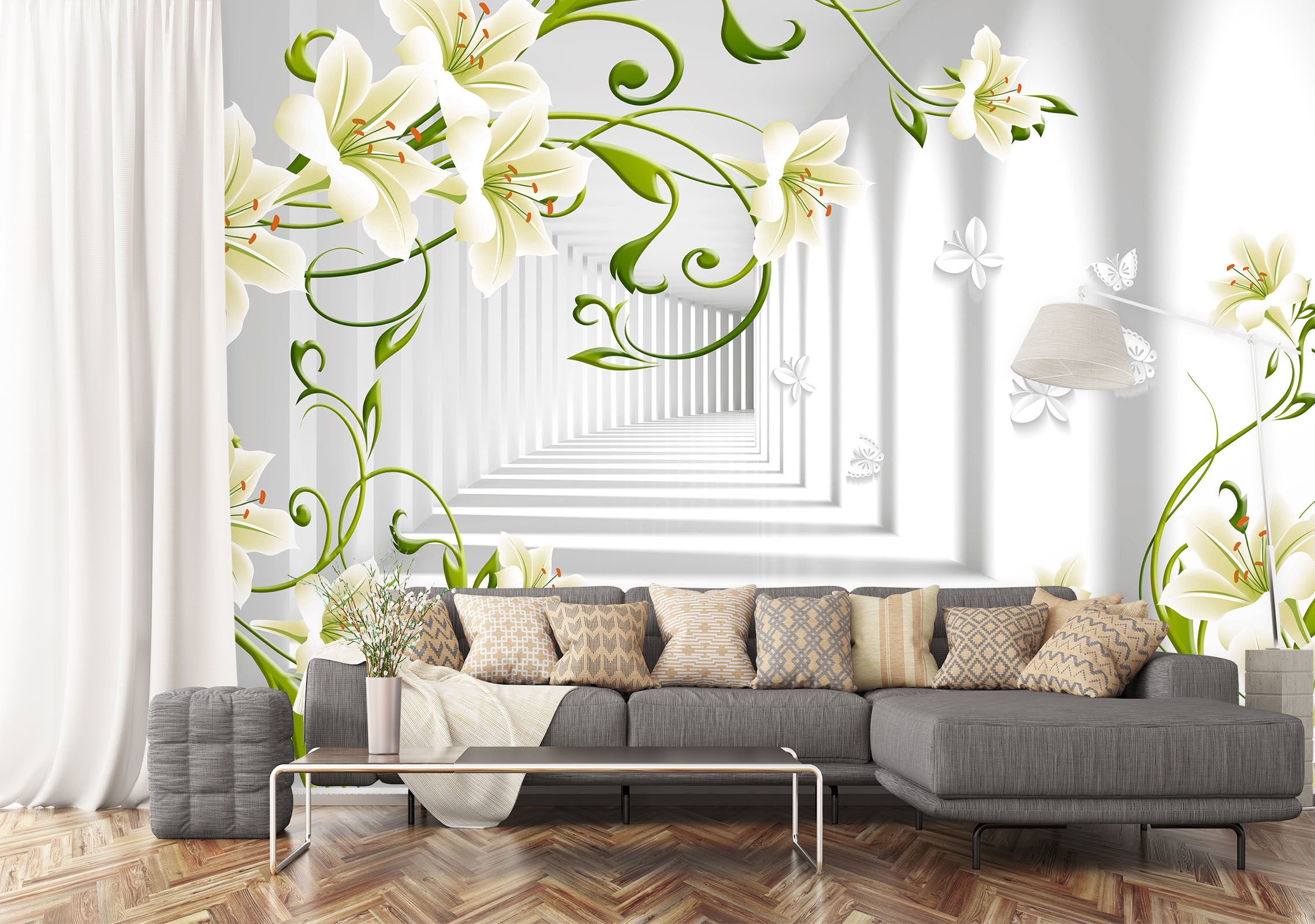 3D Simple Flowers 1526 Wall Murals