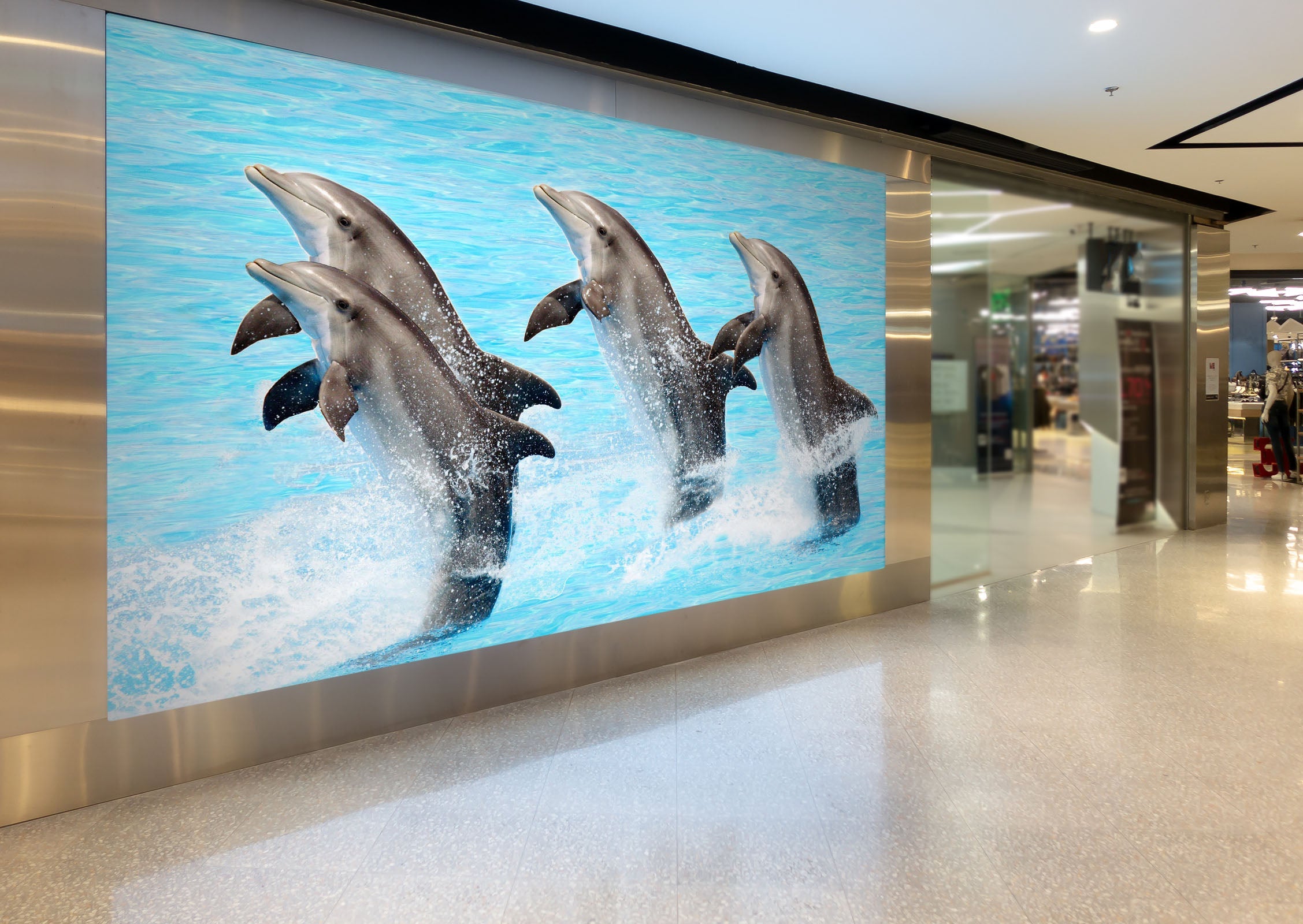 3D Dolphin Jumping 102 Wall Murals Wallpaper AJ Wallpaper 2 