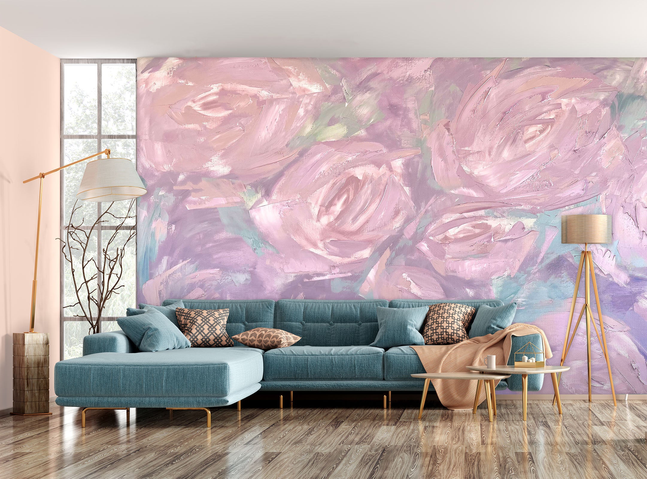 3D Pink Roses 2619 Skromova Marina Wall Mural Wall Murals