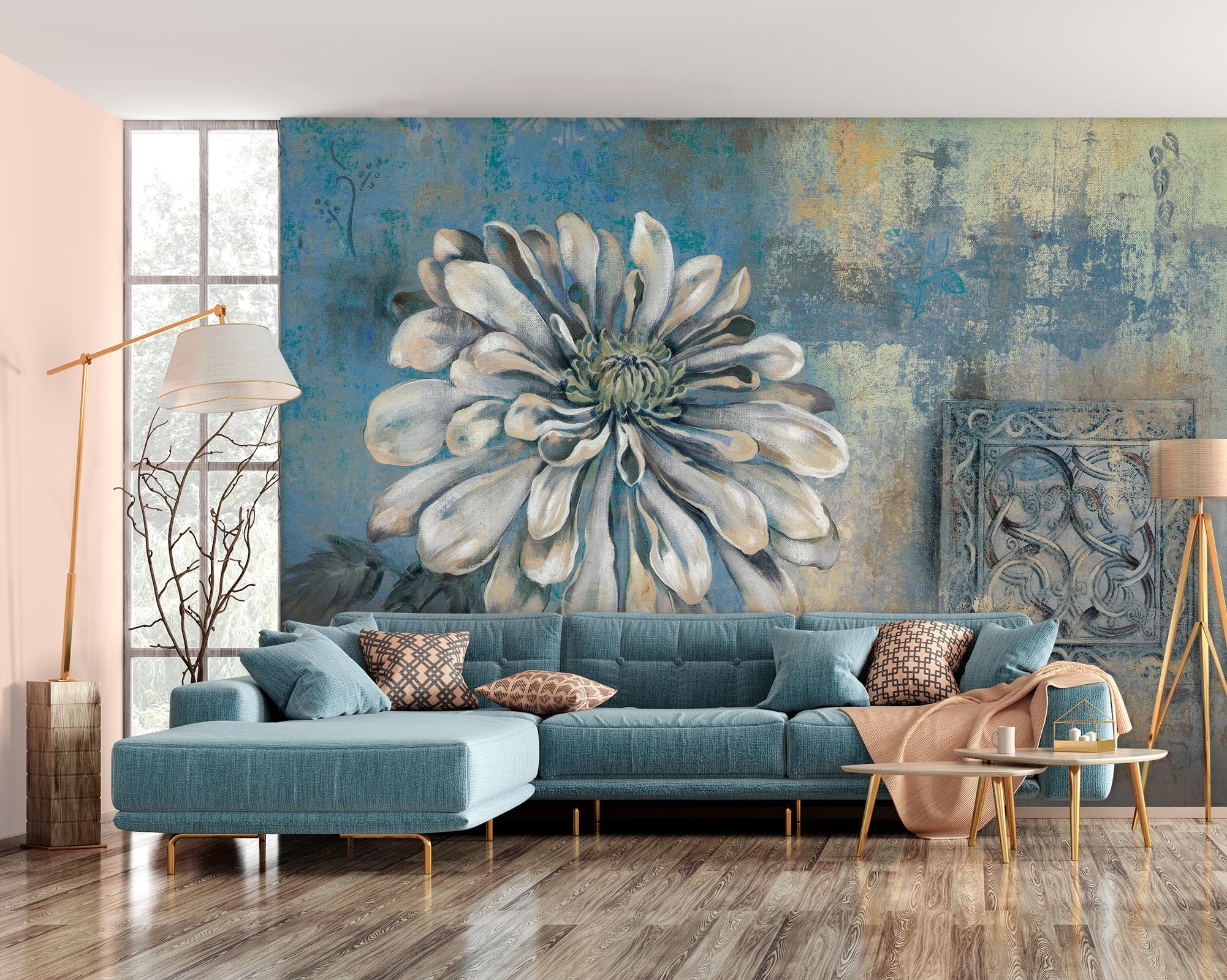 3D Hand Drawn Flower Retro 141 Wall Murals