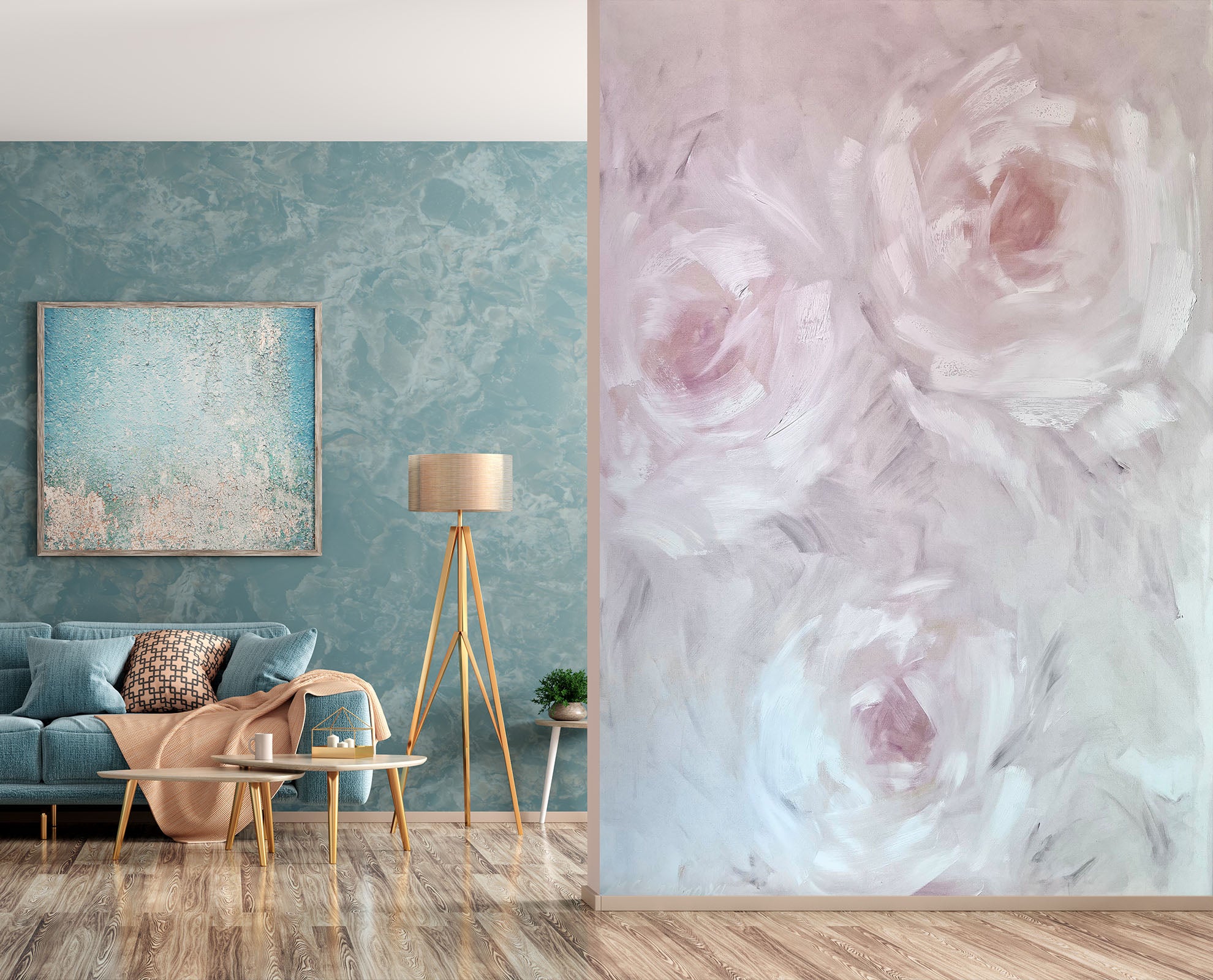 3D Light Pink Flowers 2648 Skromova Marina Wall Mural Wall Murals