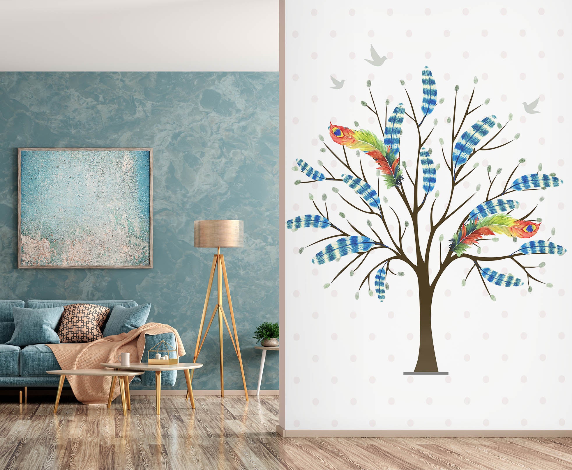 3D Colored Tree 055 Wall Murals