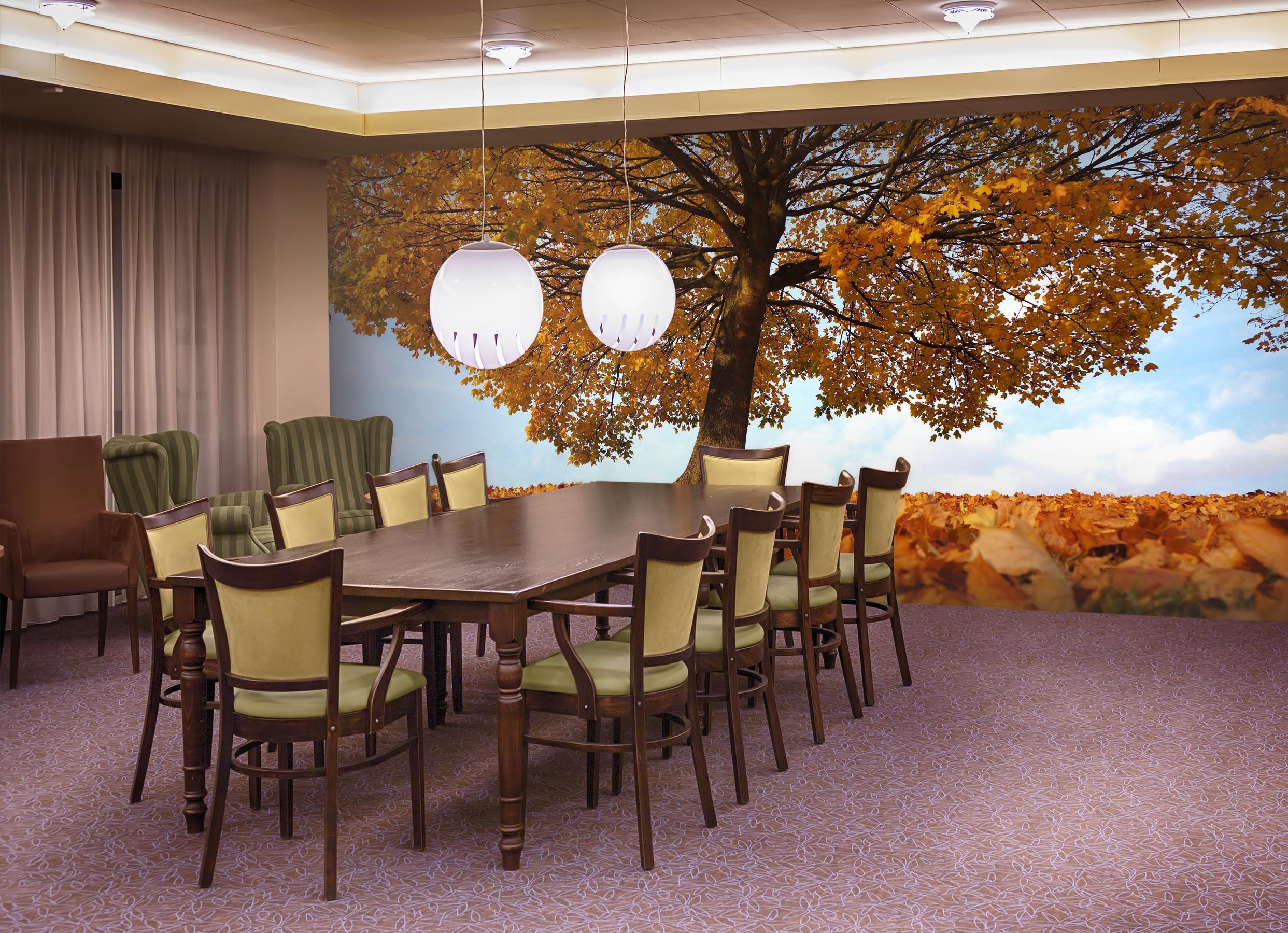 3D Autumn Maple 210 Wall Murals