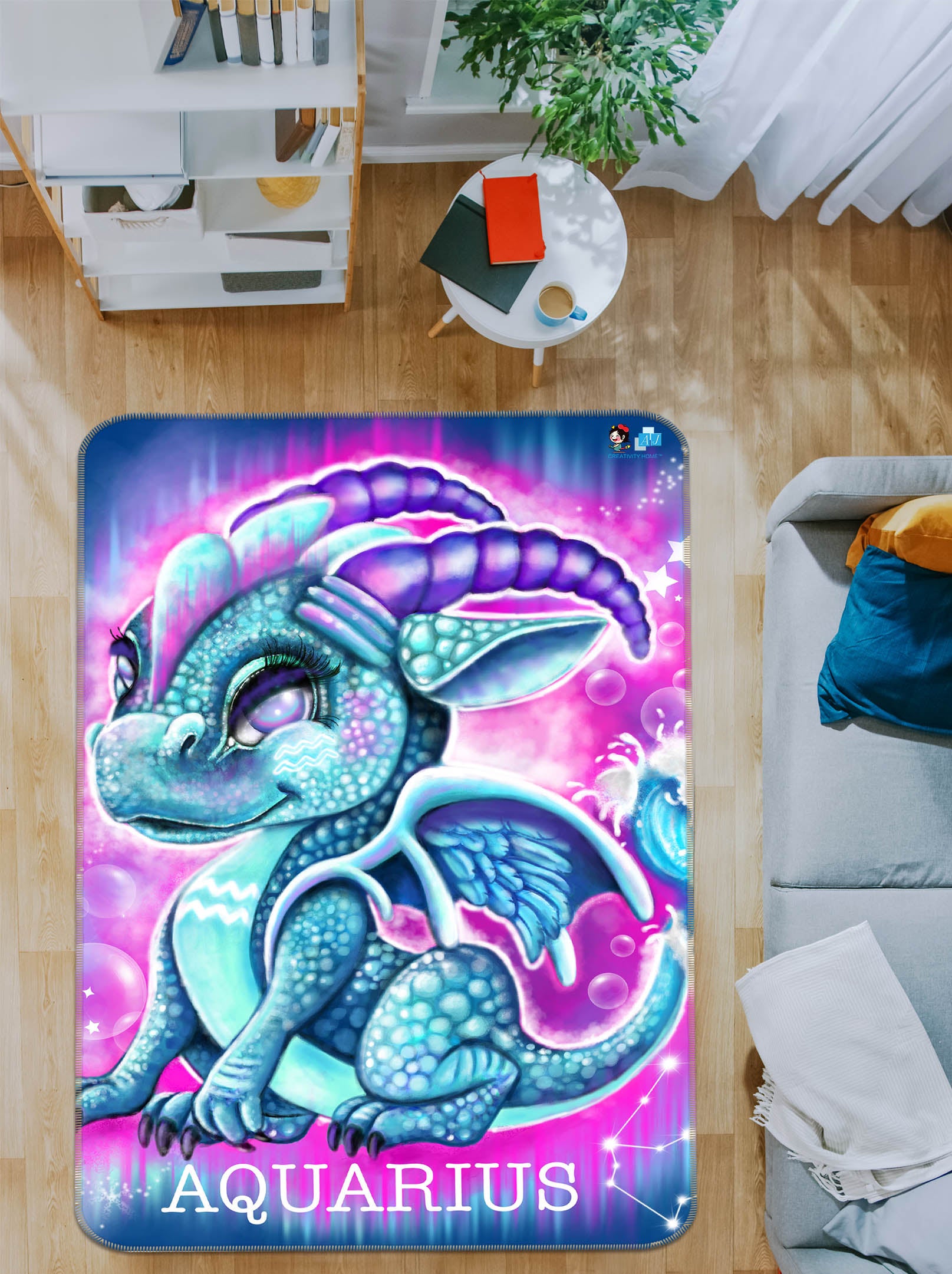 3D Blue Dragon 8517 Sheena Pike Rug Non Slip Rug Mat