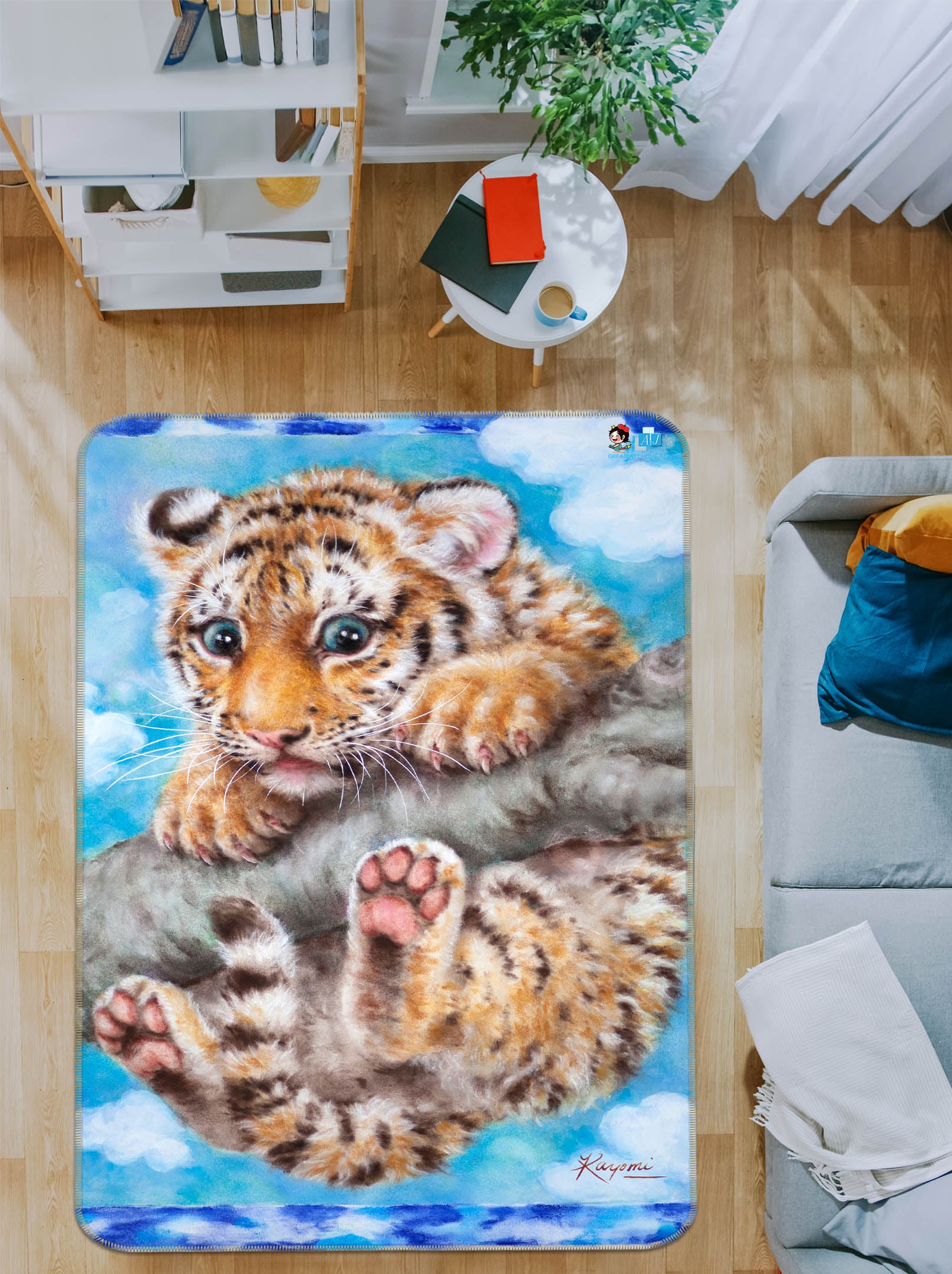 3D Baby Tiger 5696 Kayomi Harai Rug Non Slip Rug Mat