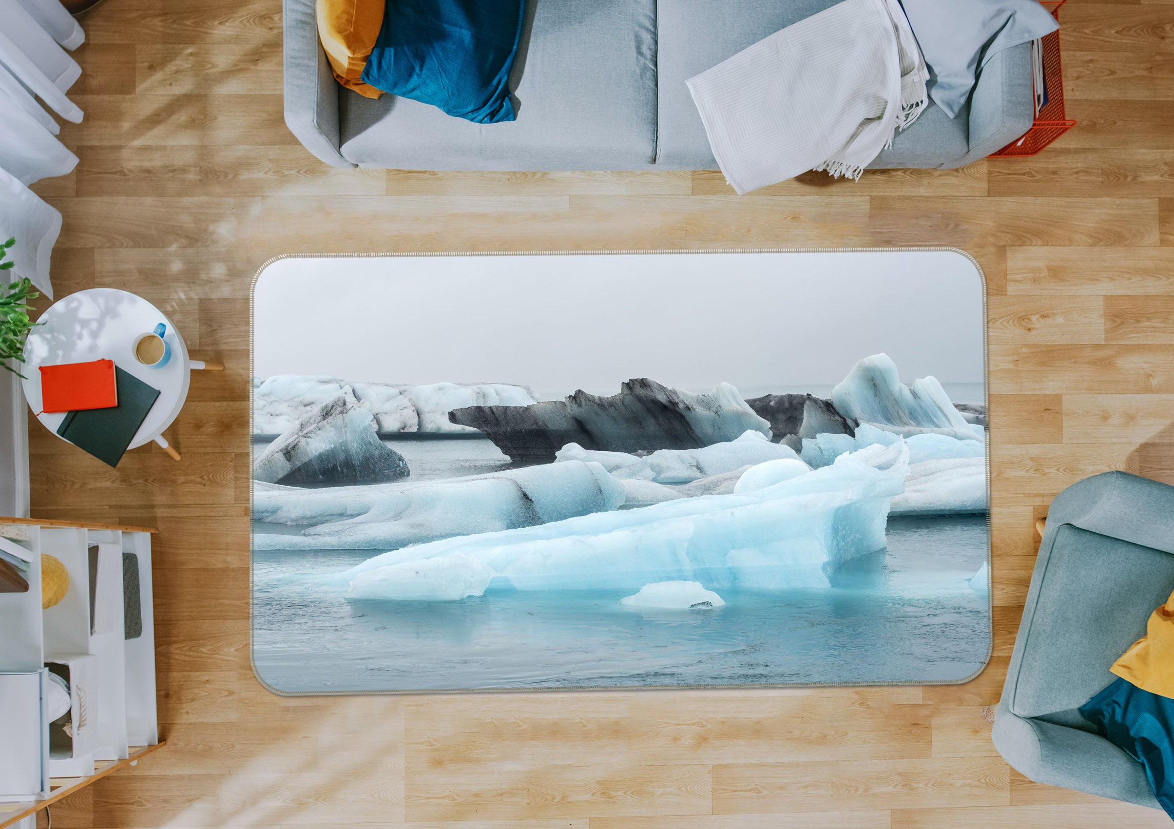 3D Ice Iceland 1108 Marco Carmassi Rug Non Slip Rug Mat