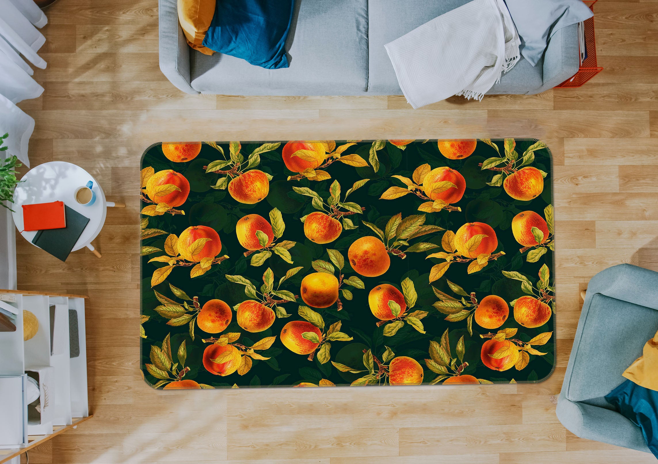 3D Golden Oranges 157 Uta Naumann Rug Non Slip Rug Mat