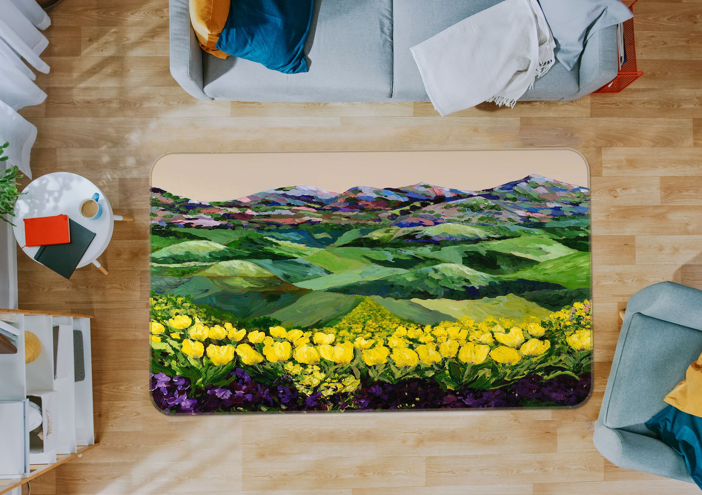 3D Summer Flowers 1014 Allan P. Friedlander Rug Non Slip Rug Mat