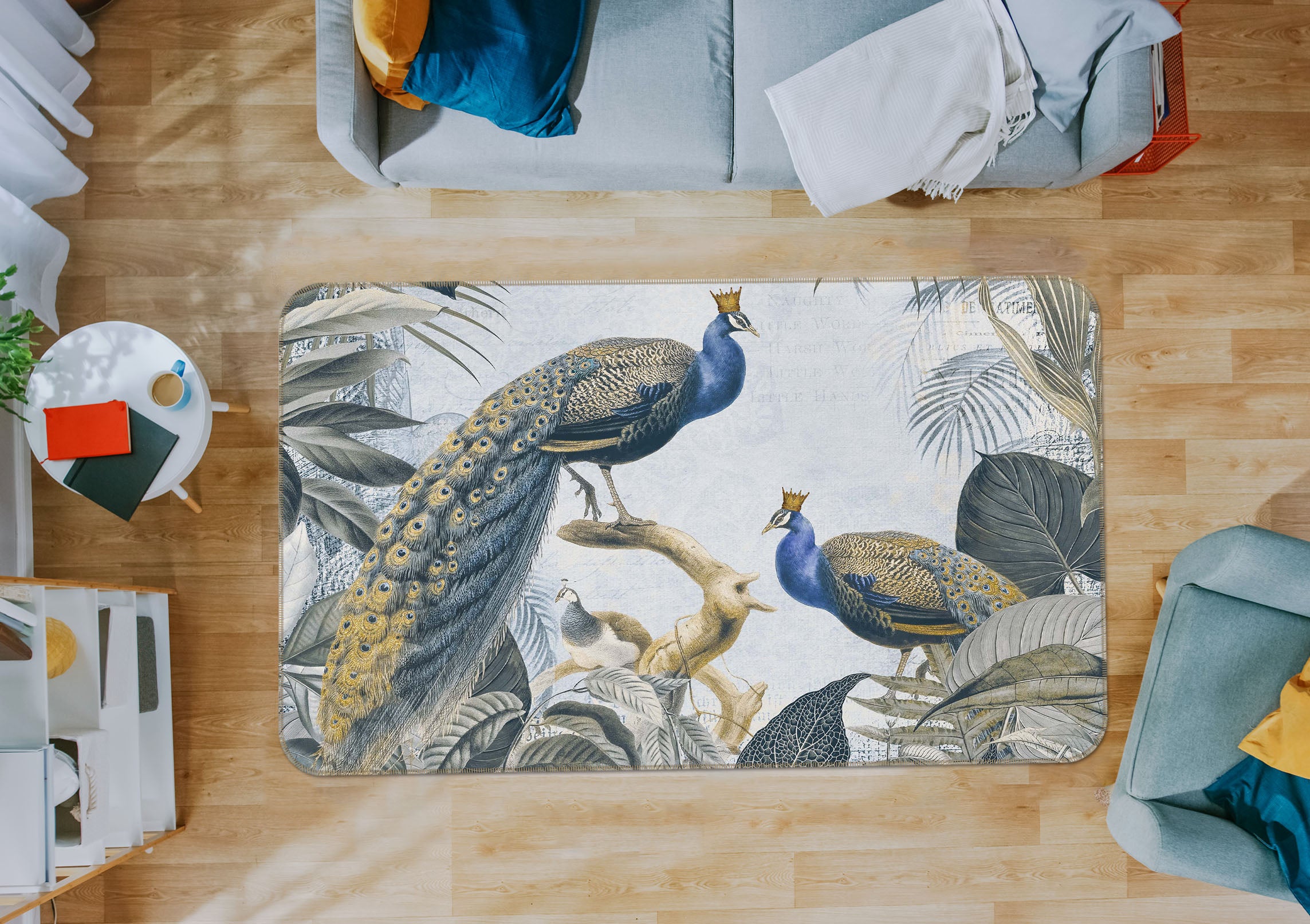 3D Peacock Forest 1013 Andrea haase Rug Non Slip Rug Mat