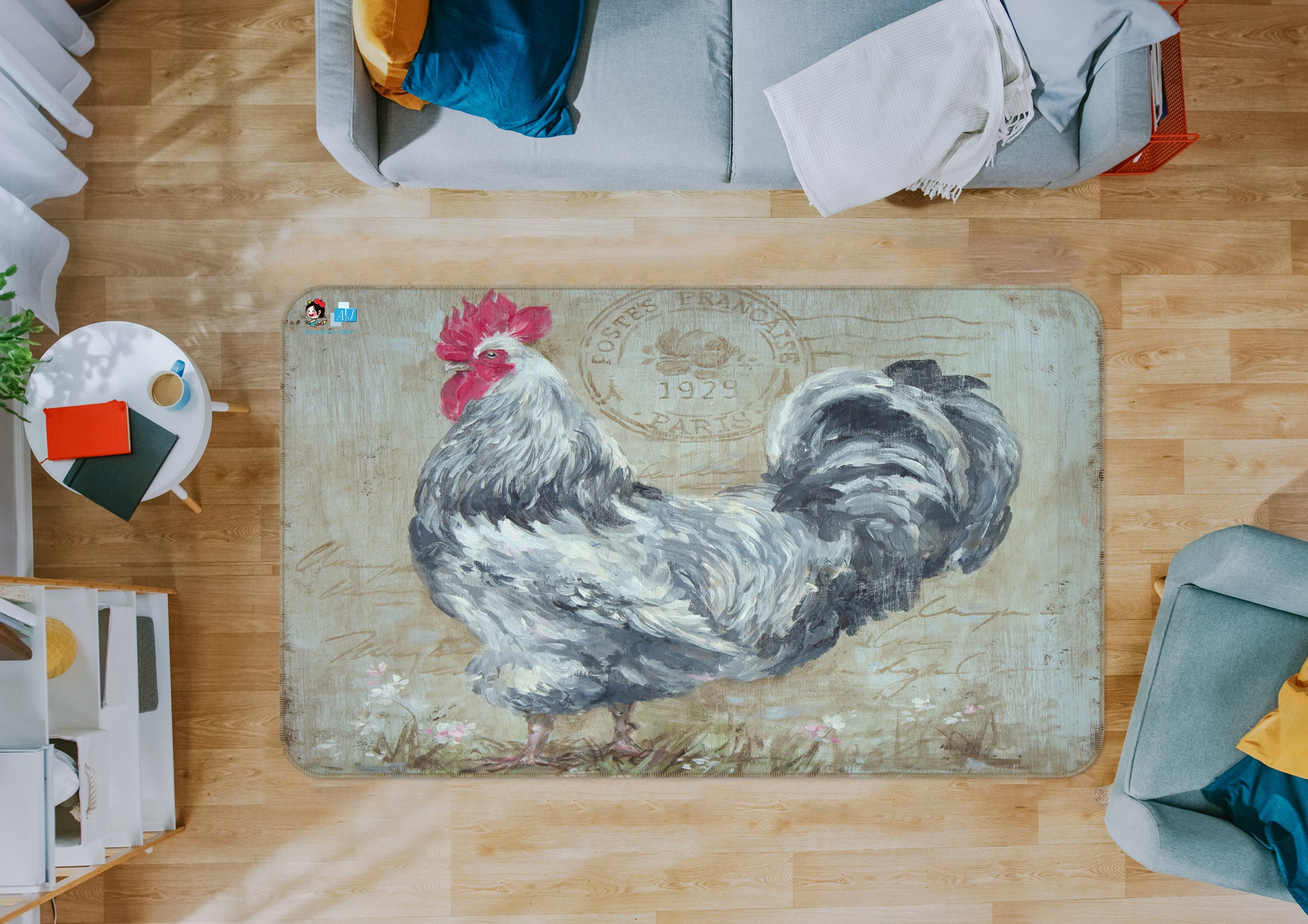 3D Chick 0155 Debi Coules Rug Non Slip Rug Mat