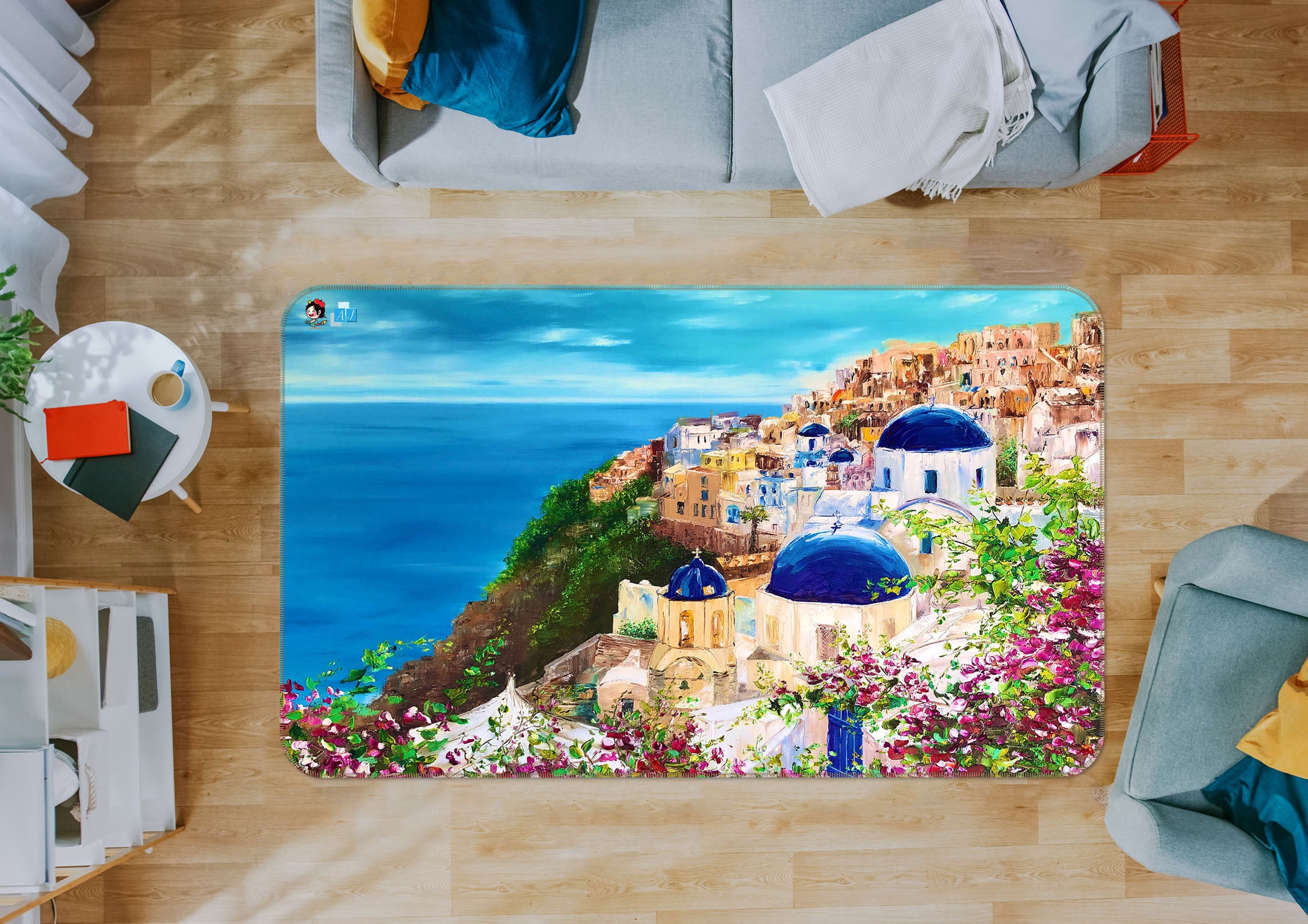 3D Ocean House Painting 1253 Skromova Marina Rug Non Slip Rug Mat