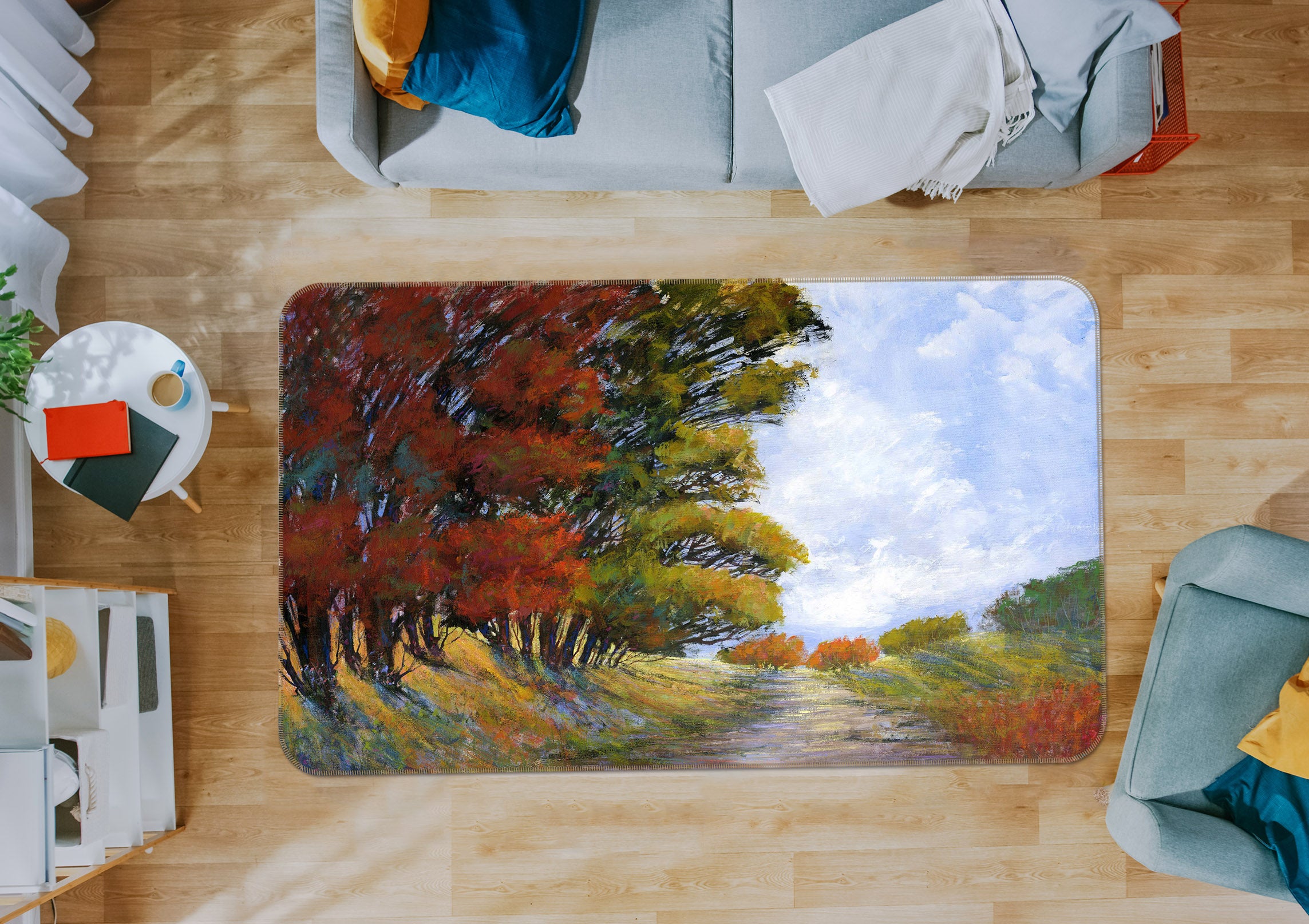 3D Forest Road 112 Michael Tienhaara Rug Non Slip Rug Mat