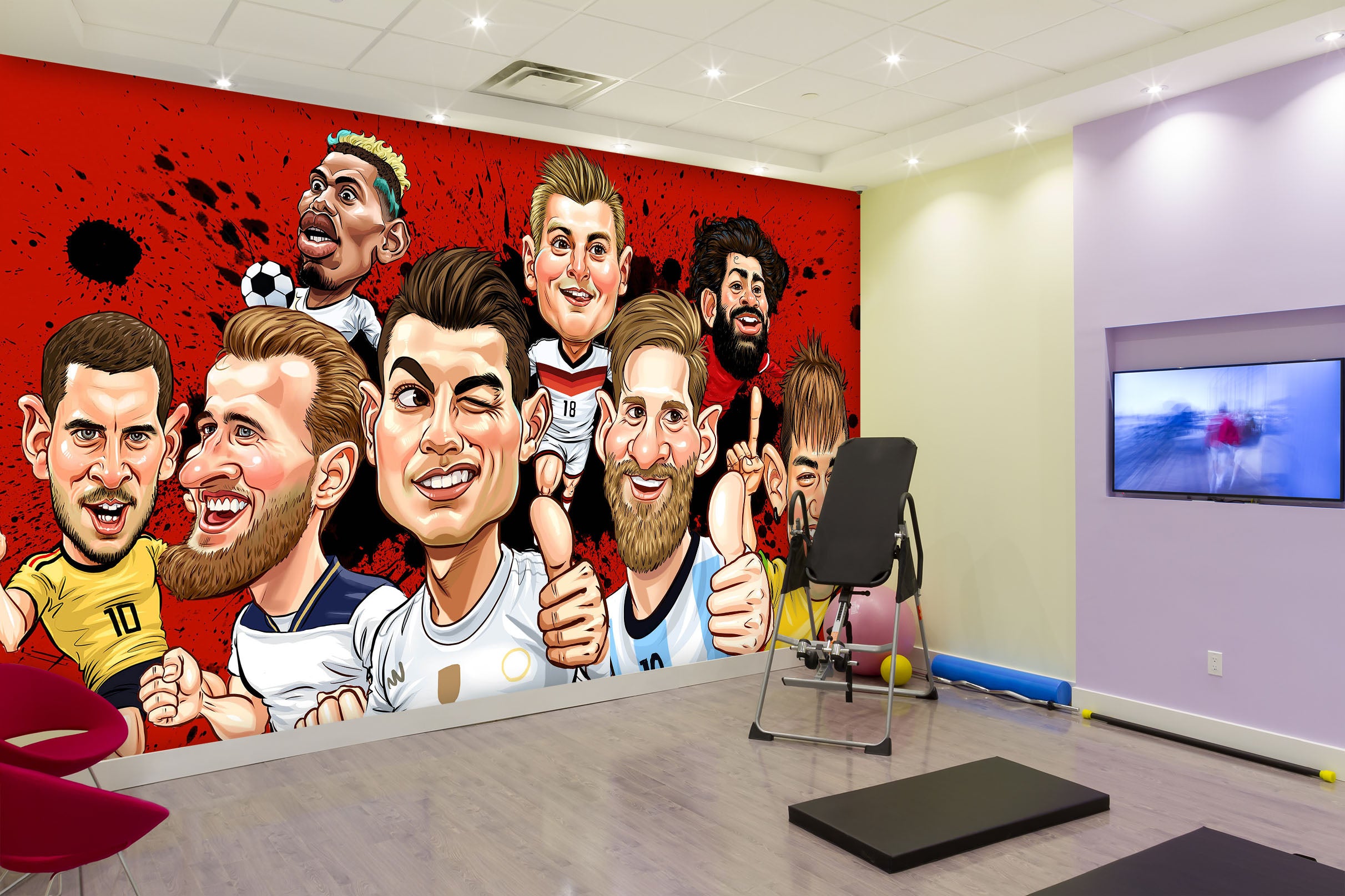 3D Cartoon Version Football Star 57222 Wall Murals