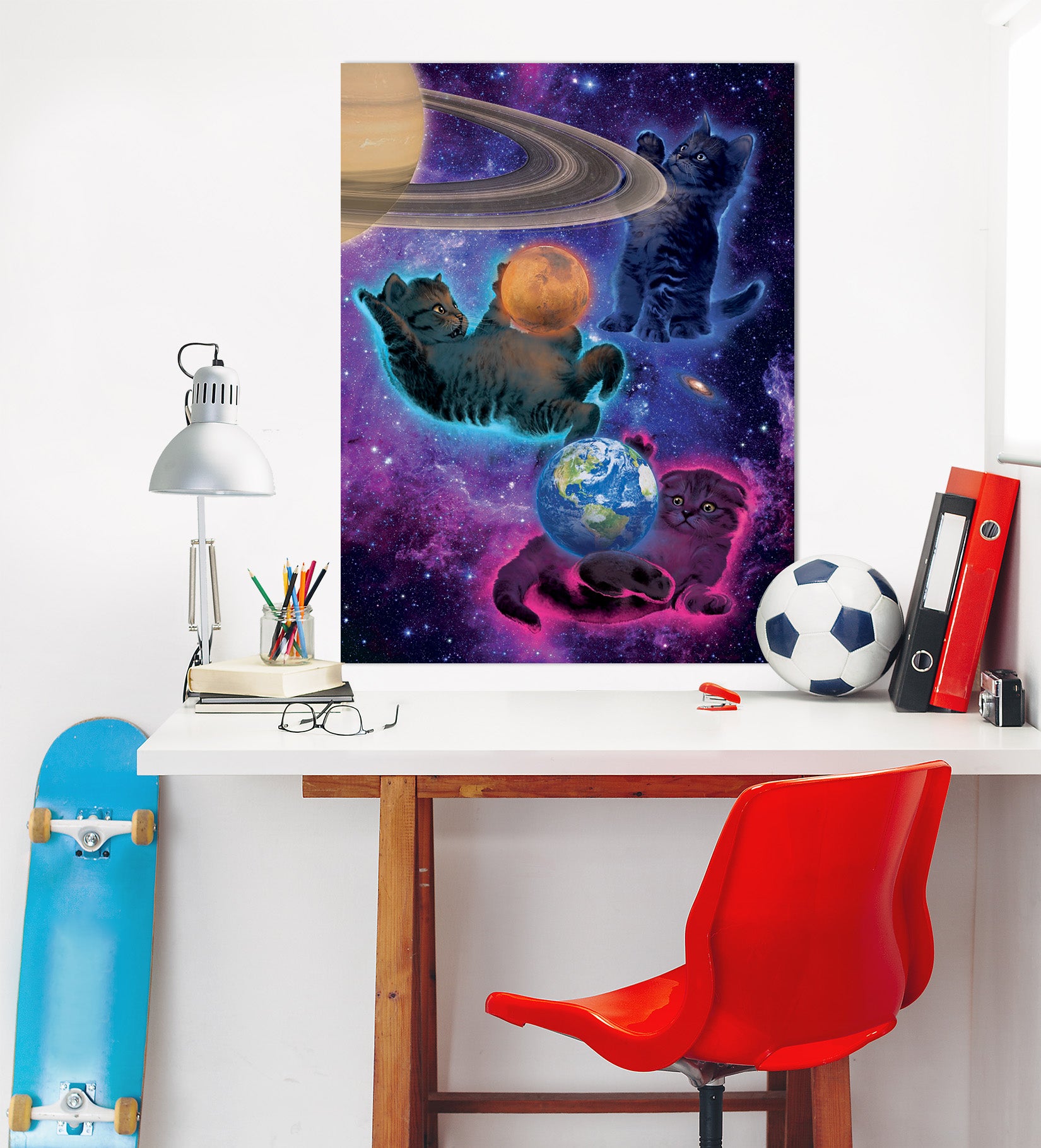 3D Cosmic Kittens 026 Vincent Hie Wall Sticker