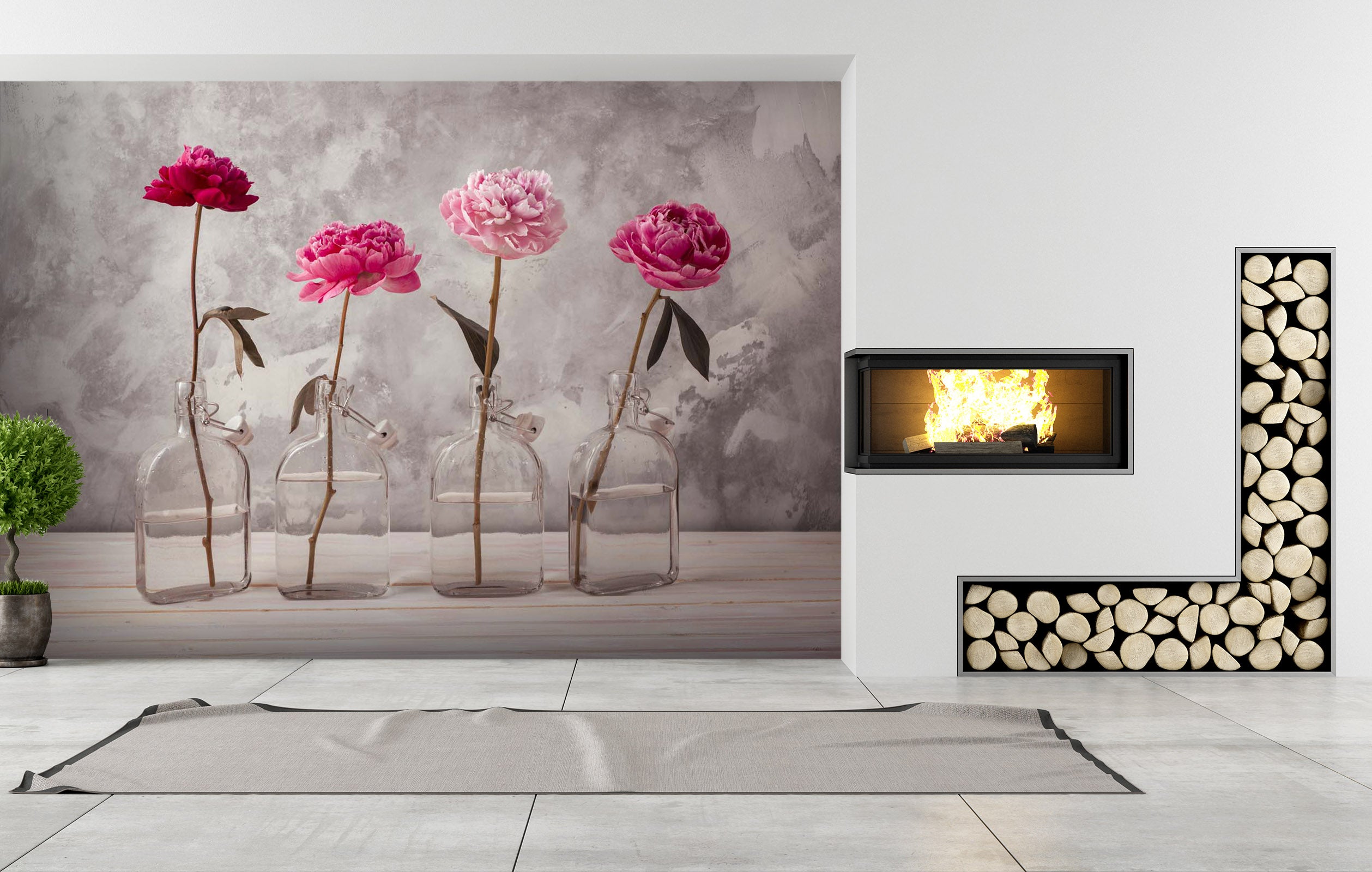 3D Peonies Vase 027 Assaf Frank Wall Mural Wall Murals