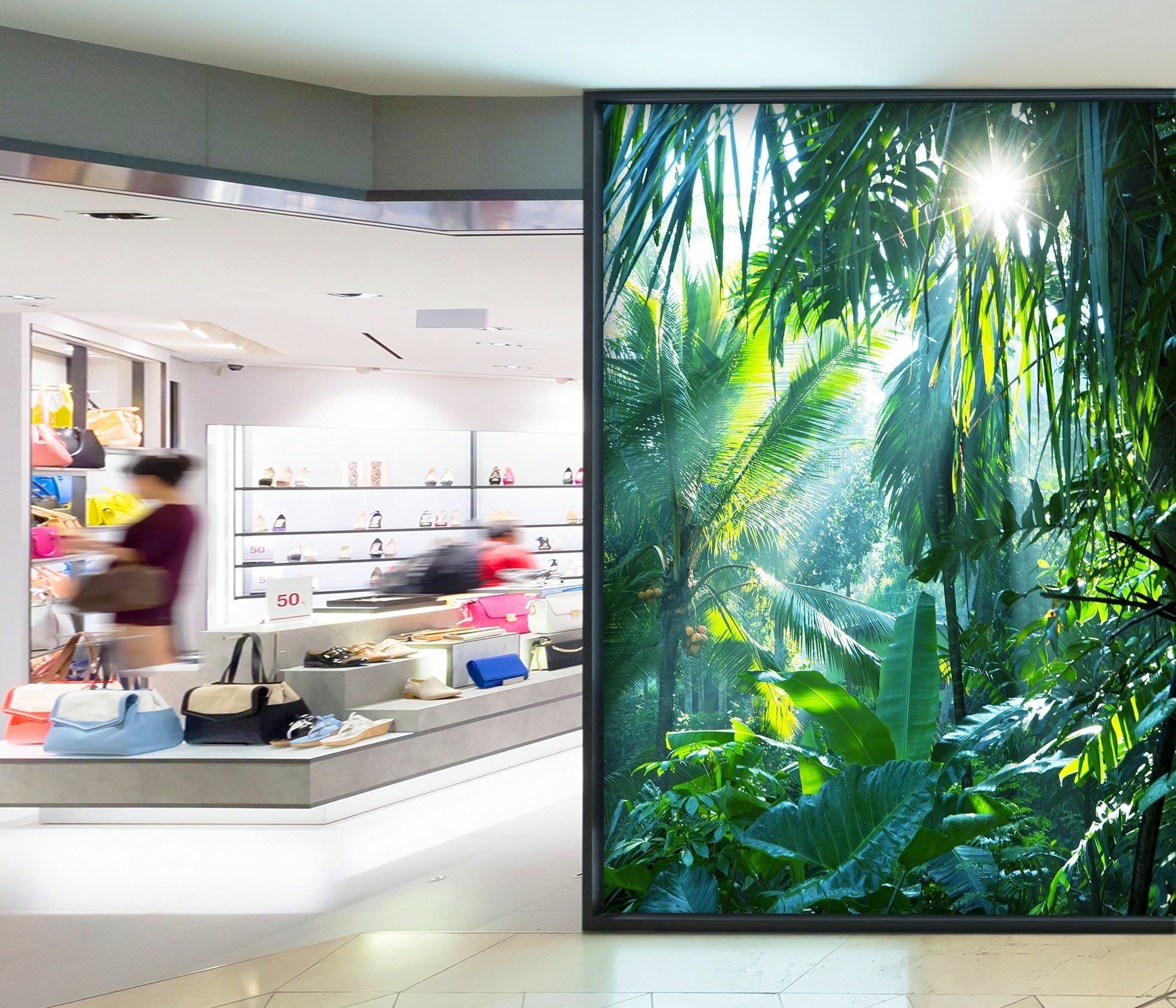 3D rain forest leaves 03 Wall Murals Wallpaper AJ Wallpaper 