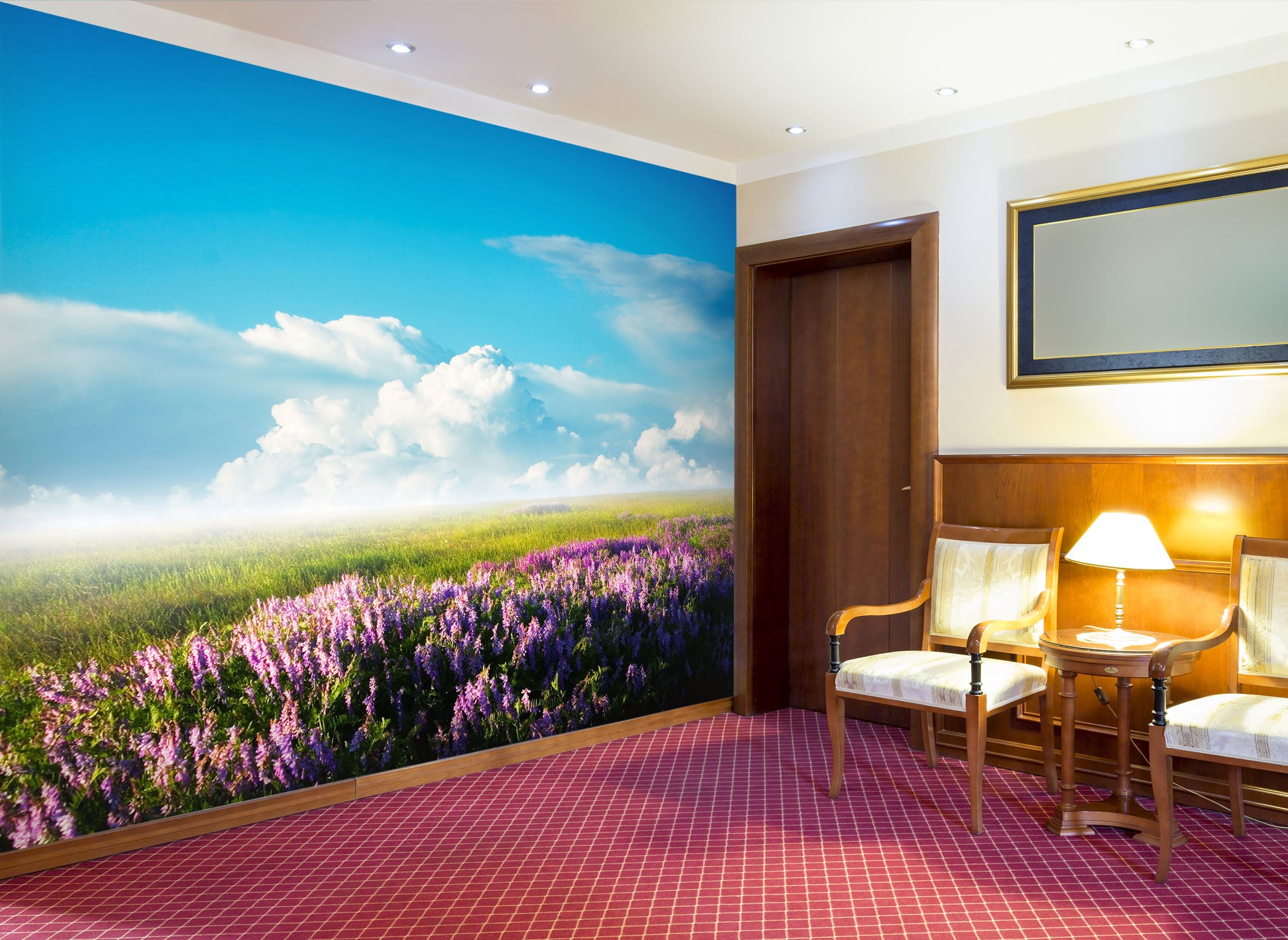 3D Lavender Cloud 200 Wall Murals