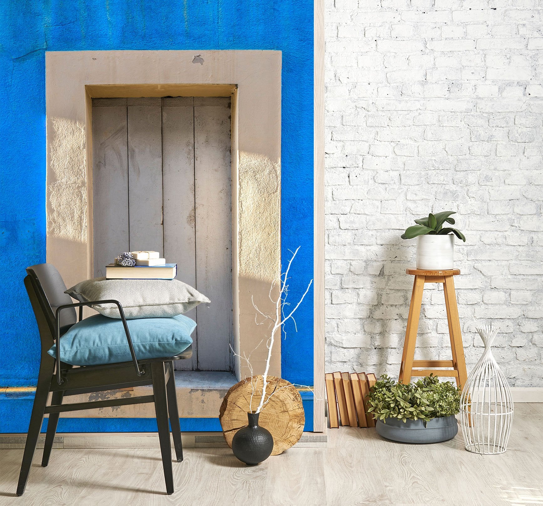 3D Blue Door 1399 Marco Carmassi Wall Mural Wall Murals Wallpaper AJ Wallpaper 