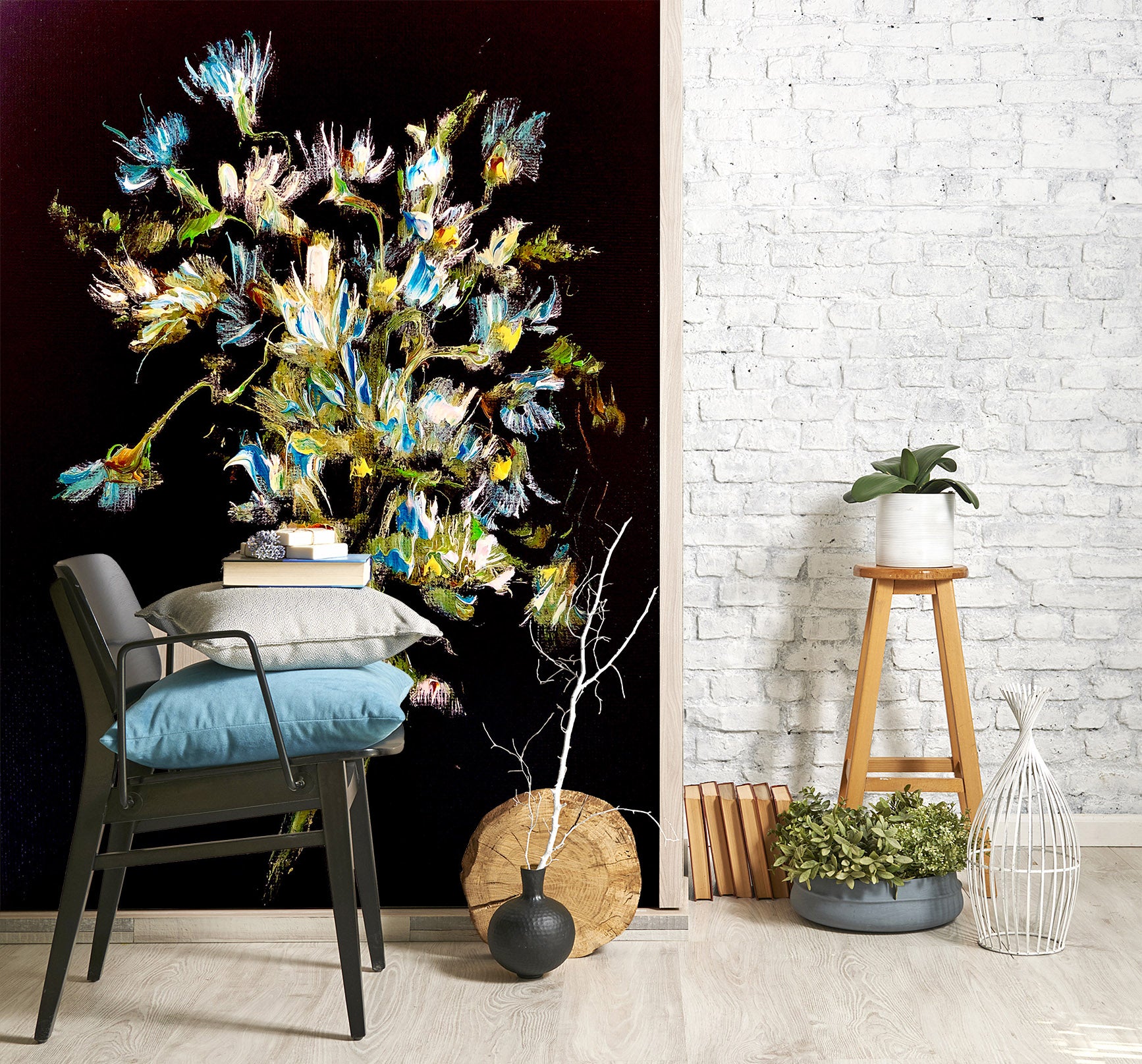 3D Blue Flower 291 Skromova Marina Wall Mural Wall Murals