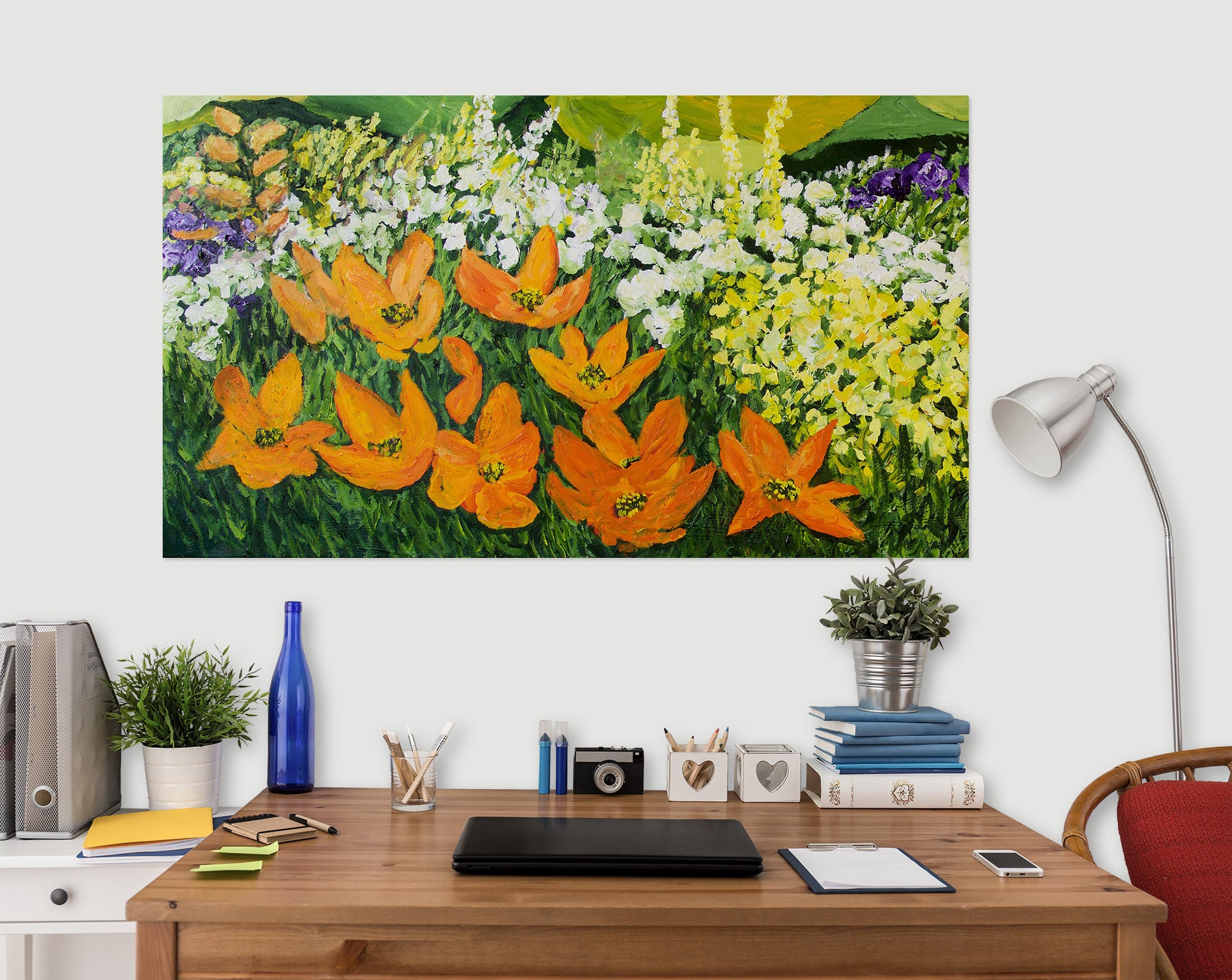 3D Colored Flowers 219 Allan P. Friedlander Wall Sticker