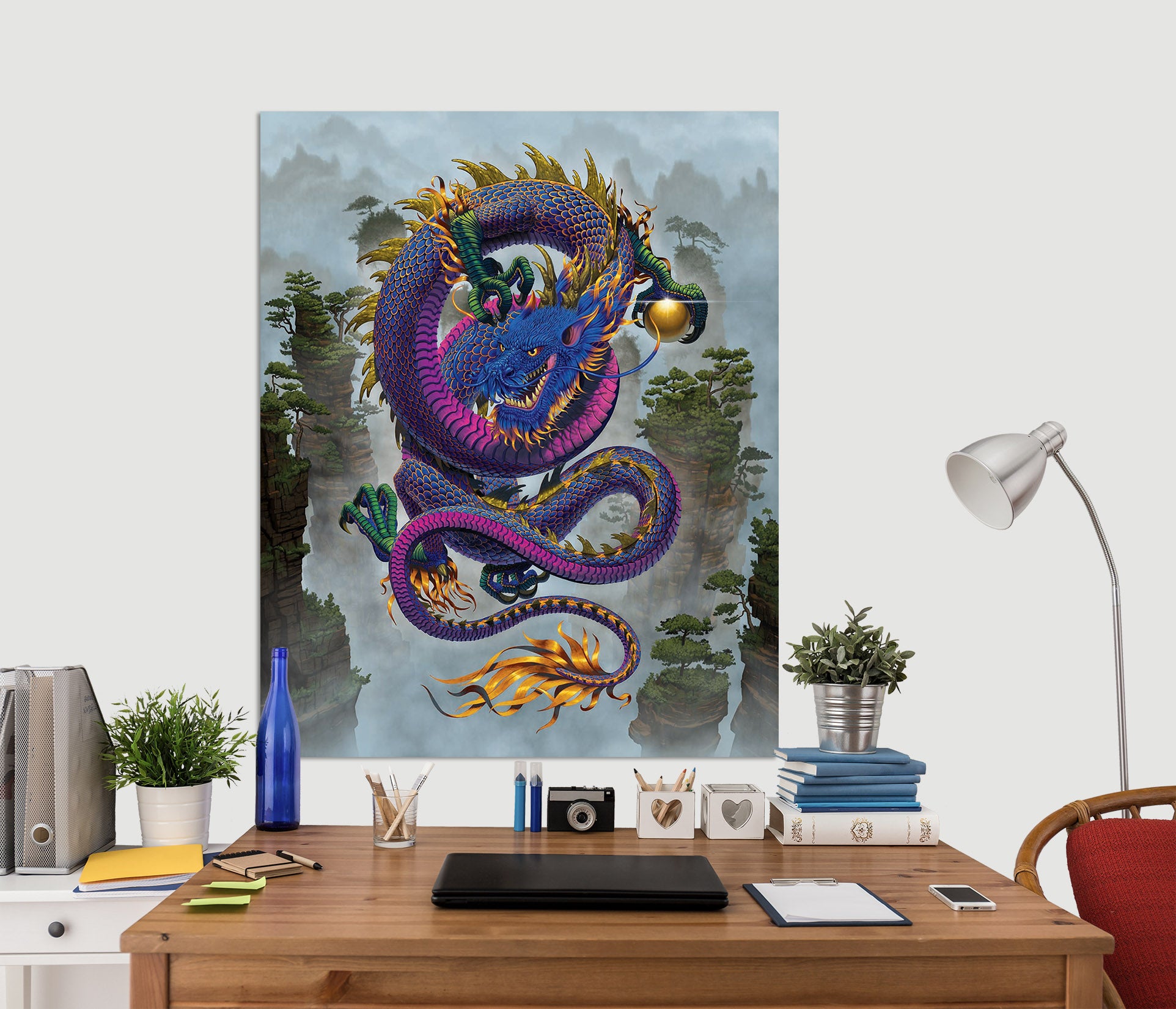 3D Good Fortune Dragon Def 040 Vincent Hie Wall Sticker