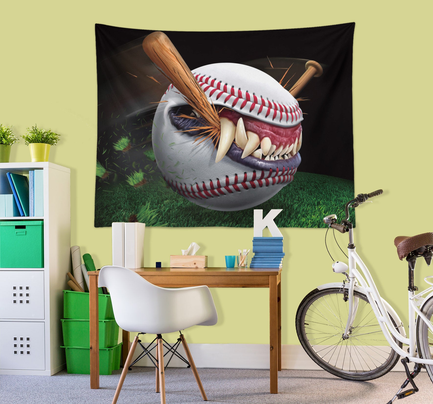 3D Baseball Bat 121189 Tom Wood Tapestry Hanging Cloth Hang