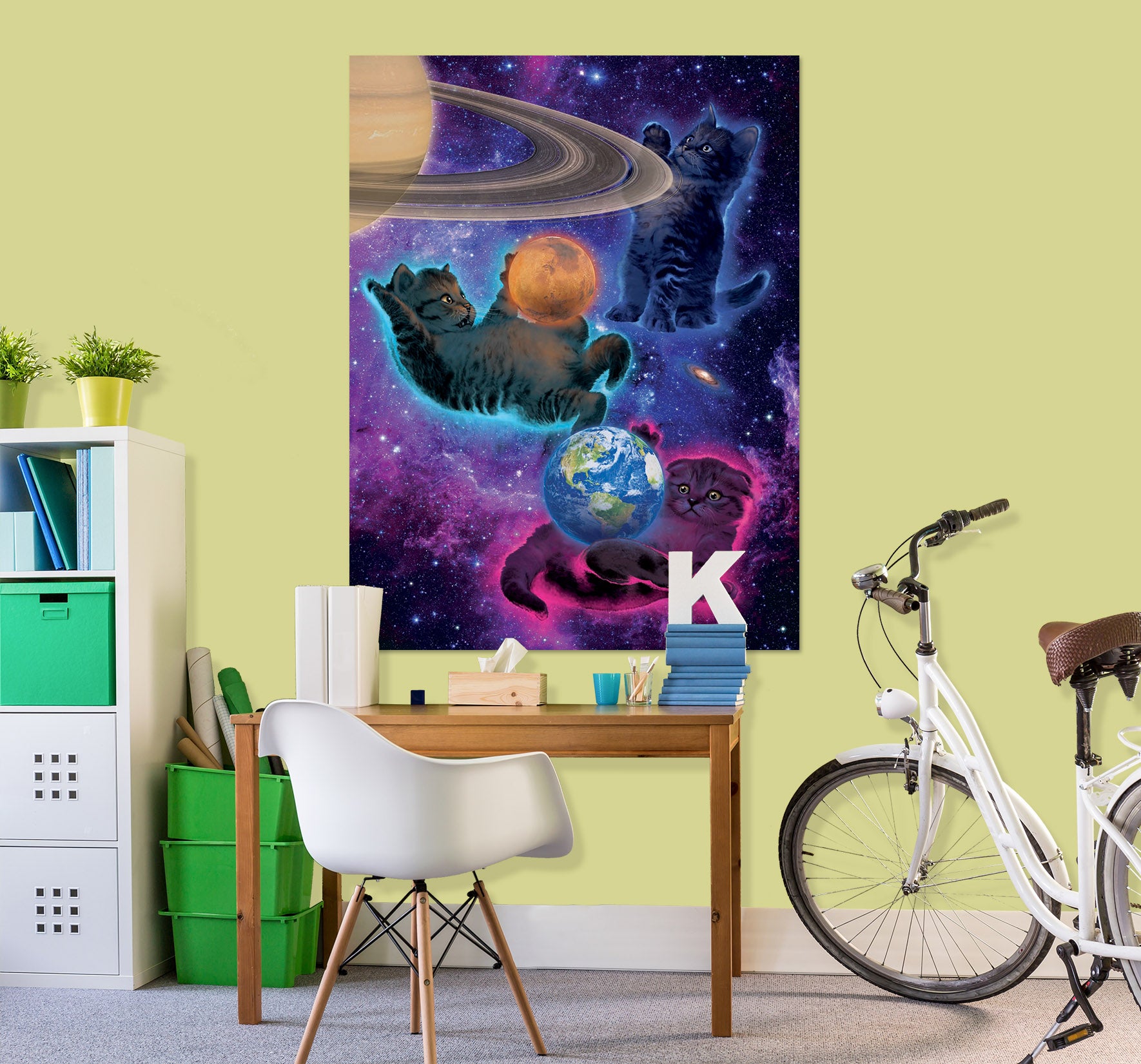 3D Cosmic Kittens 026 Vincent Hie Wall Sticker