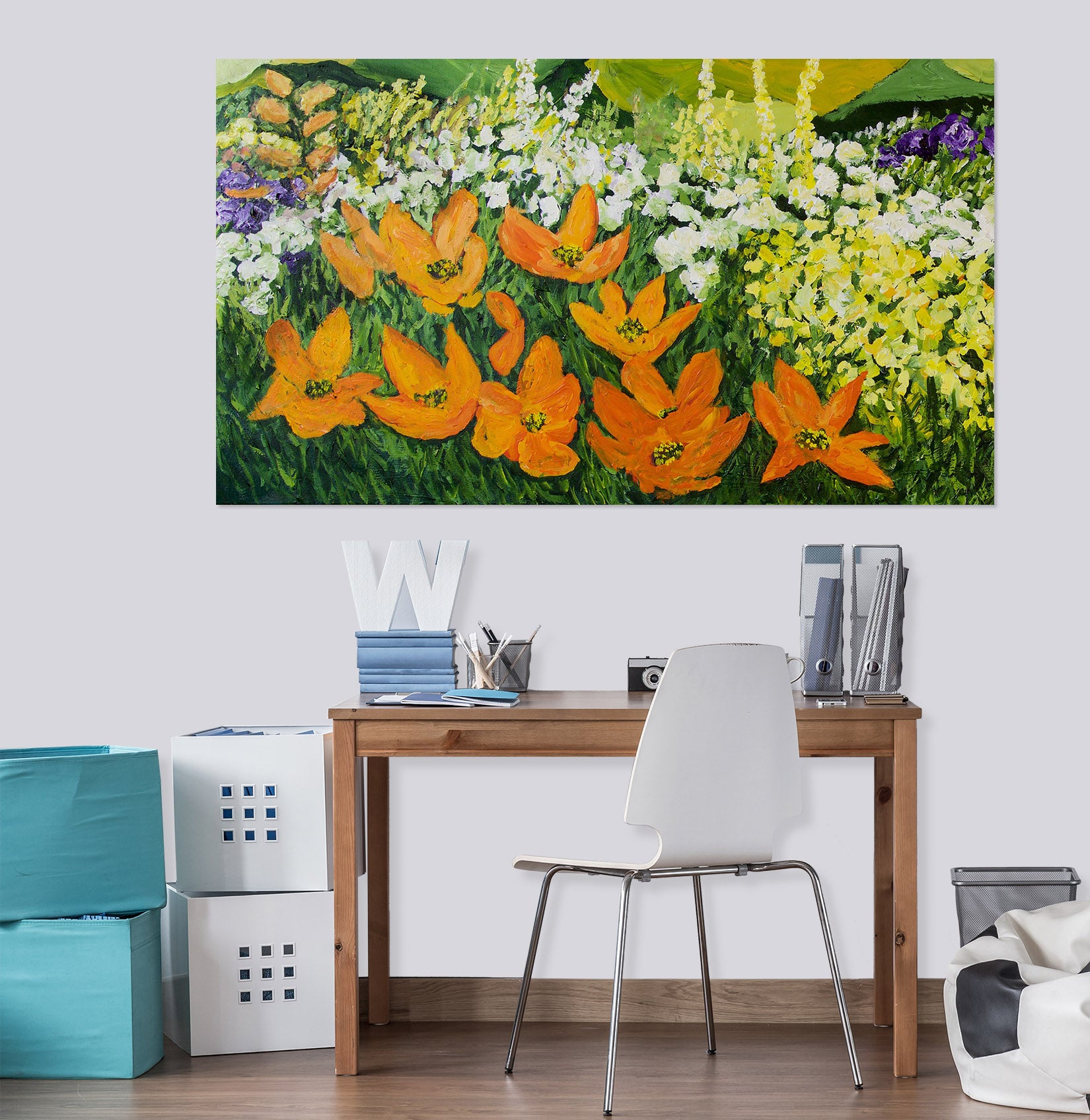 3D Colored Flowers 219 Allan P. Friedlander Wall Sticker