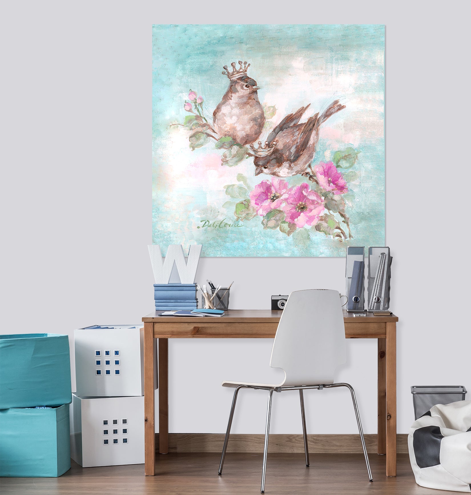 3D Magpie Flowers 015 Debi Coules Wall Sticker